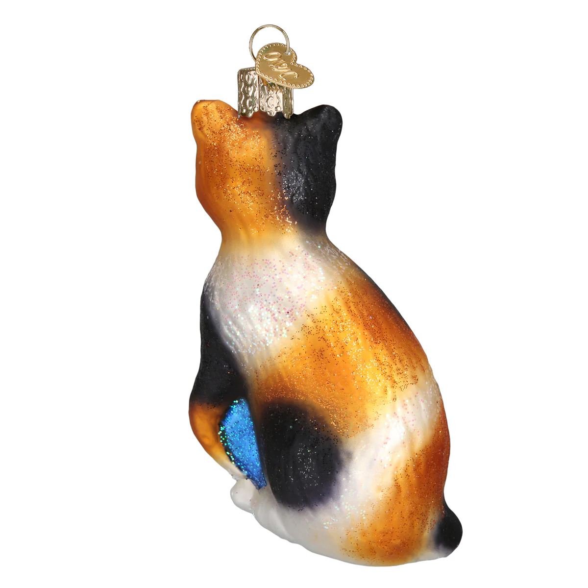 Calico Cat Glass Ornament 4 x 2.5 x 2 Inches - Image 4