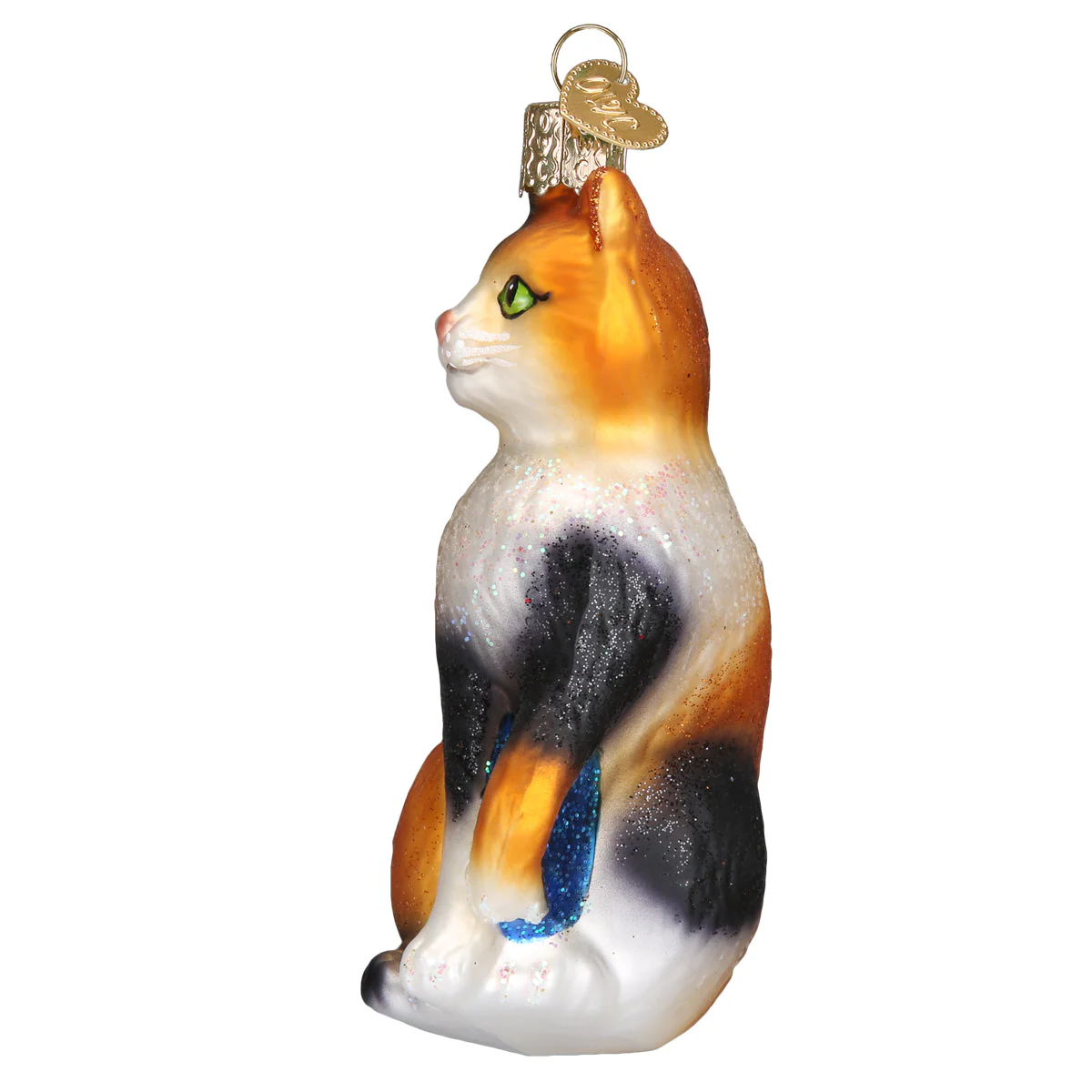 Calico Cat Glass Ornament 4 x 2.5 x 2 Inches - Image 5