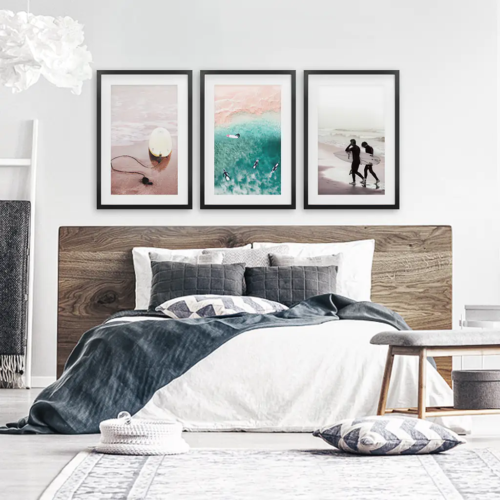 California Surfing Vibe. Beige Turquoise Coastal Prints Set - Image 4