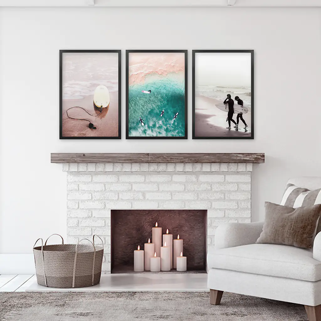 California Surfing Vibe. Beige Turquoise Coastal Prints Set - Image 6