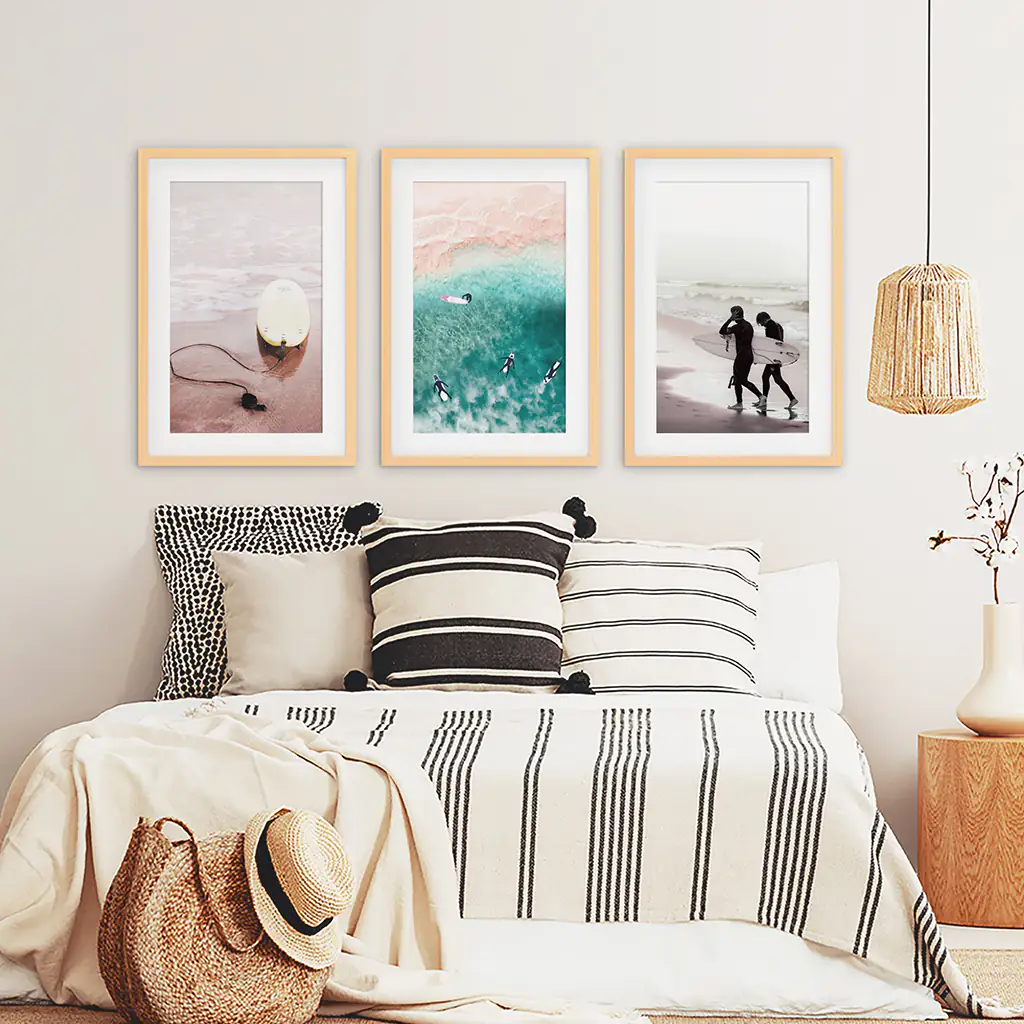 California Surfing Vibe. Beige Turquoise Coastal Prints Set - Image 8