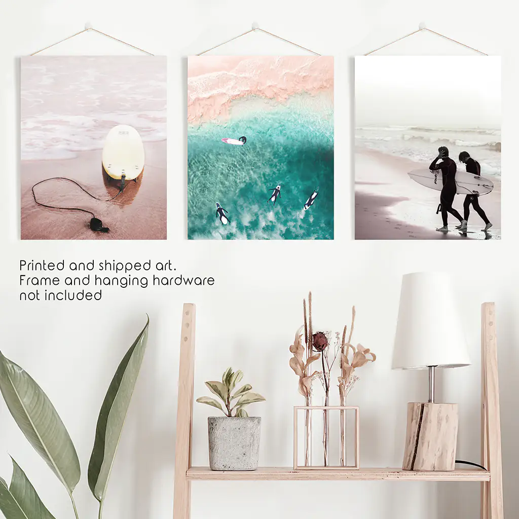California Surfing Vibe. Beige Turquoise Coastal Prints Set - Image 9