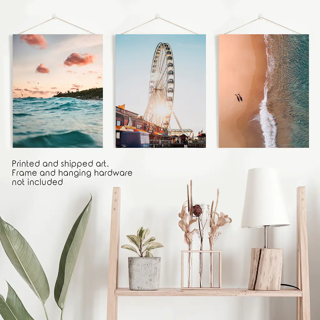 California Travel Wall Art Prints. Ferris Wheel, Ocean Sunset - Image 10