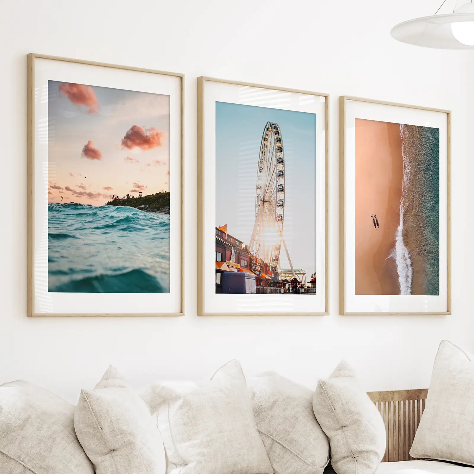 California Travel Wall Art Prints. Ferris Wheel, Ocean Sunset - Image 3
