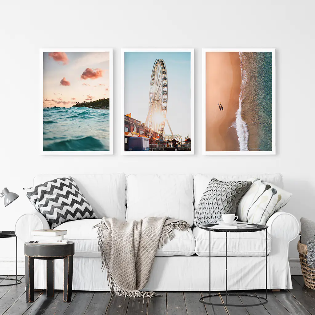 California Travel Wall Art Prints. Ferris Wheel, Ocean Sunset - Image 4
