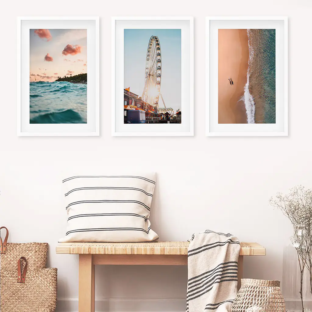 California Travel Wall Art Prints. Ferris Wheel, Ocean Sunset - Image 5