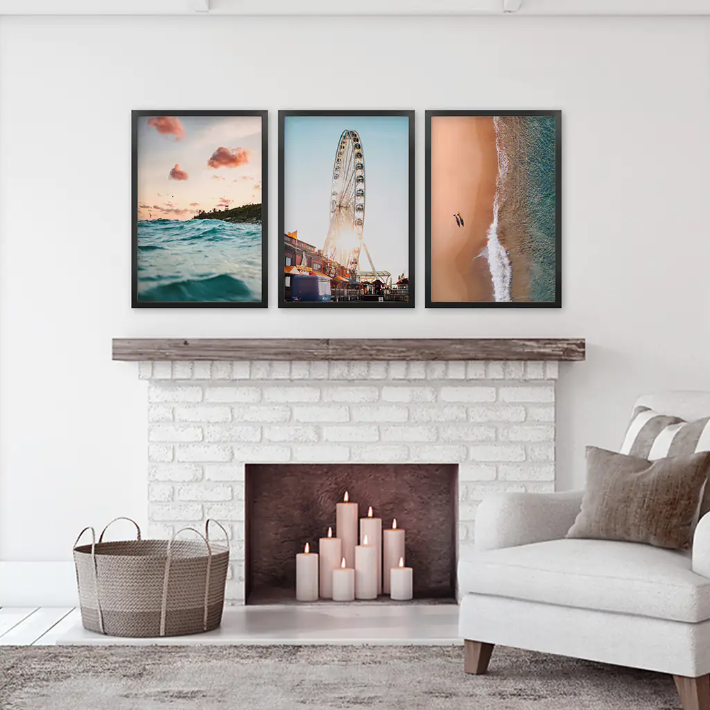 California Travel Wall Art Prints. Ferris Wheel, Ocean Sunset - Image 6