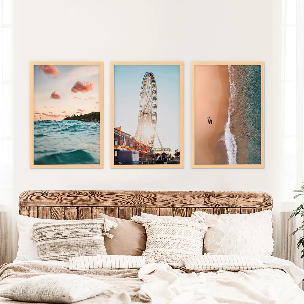 California Travel Wall Art Prints. Ferris Wheel, Ocean Sunset - Image 8
