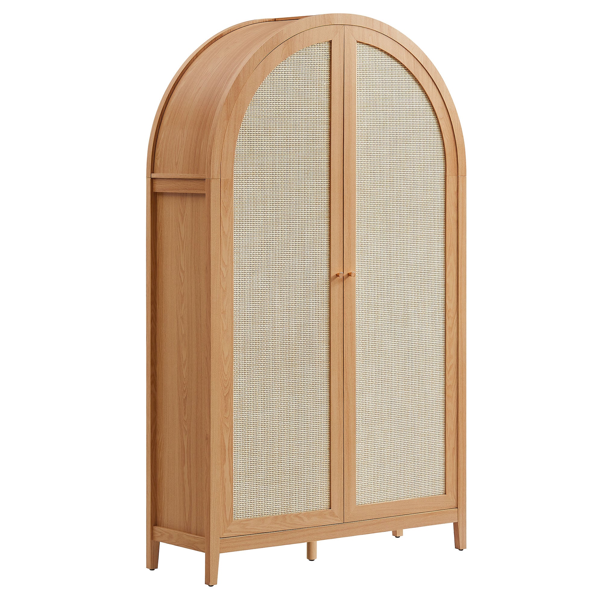 Calista 79" Tall Wide Rattan Arched Storage Cabinet by Modway - Image 14