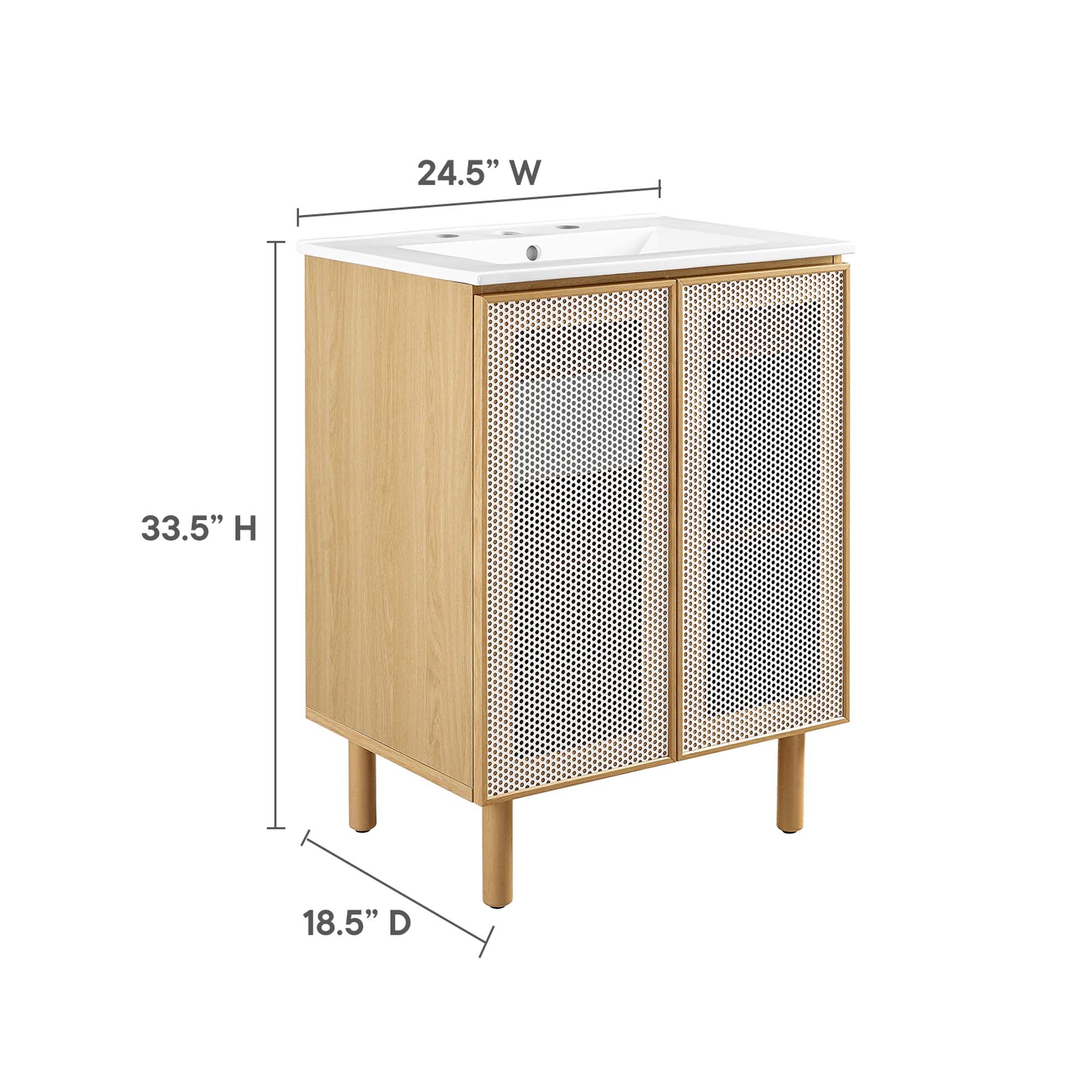 Calla 24" Perforated Metal Bathroom Vanity by Modway - Image 12