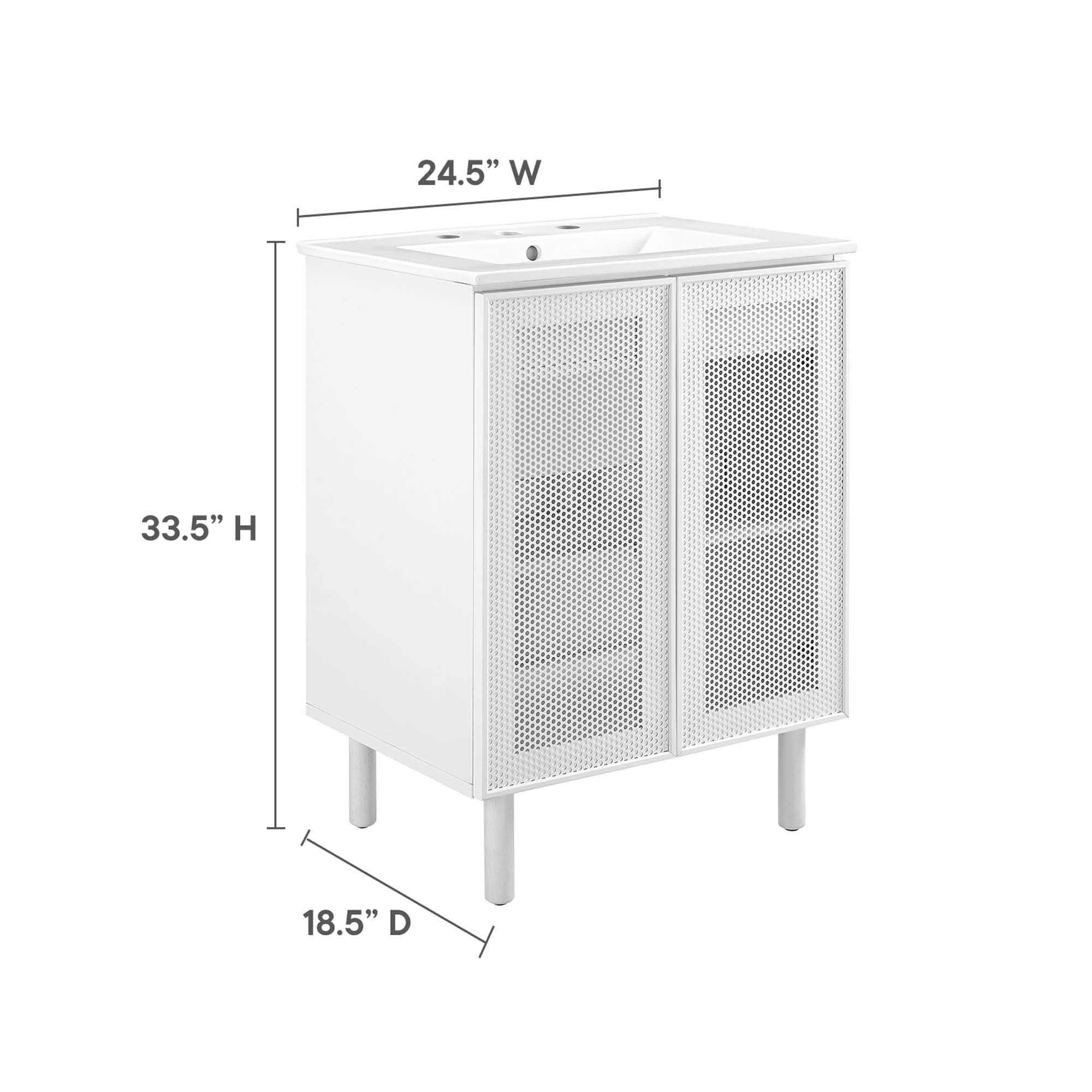 Calla 24" Perforated Metal Bathroom Vanity by Modway - Image 3