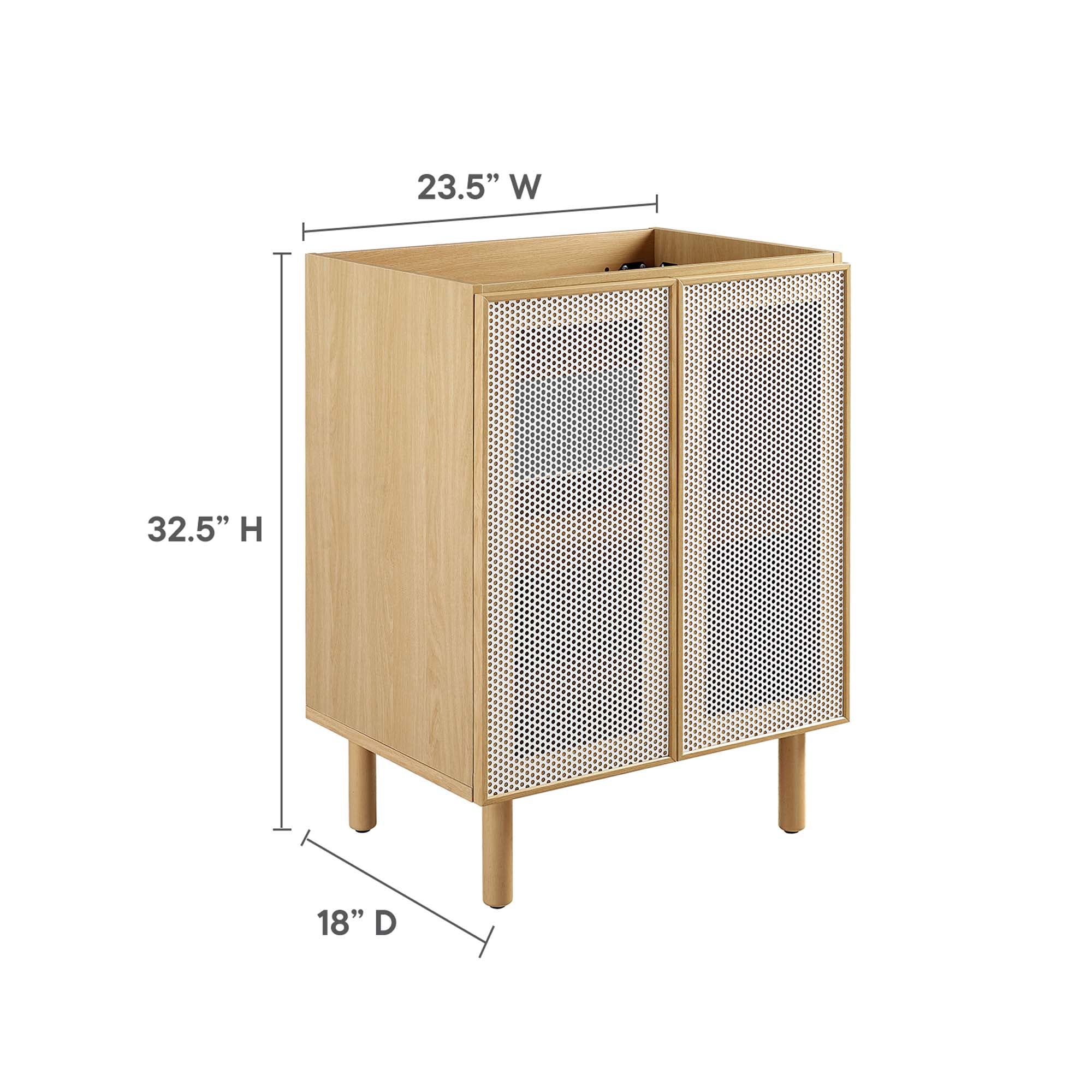 Calla 24" Perforated Metal Bathroom Vanity Cabinet - Image 13
