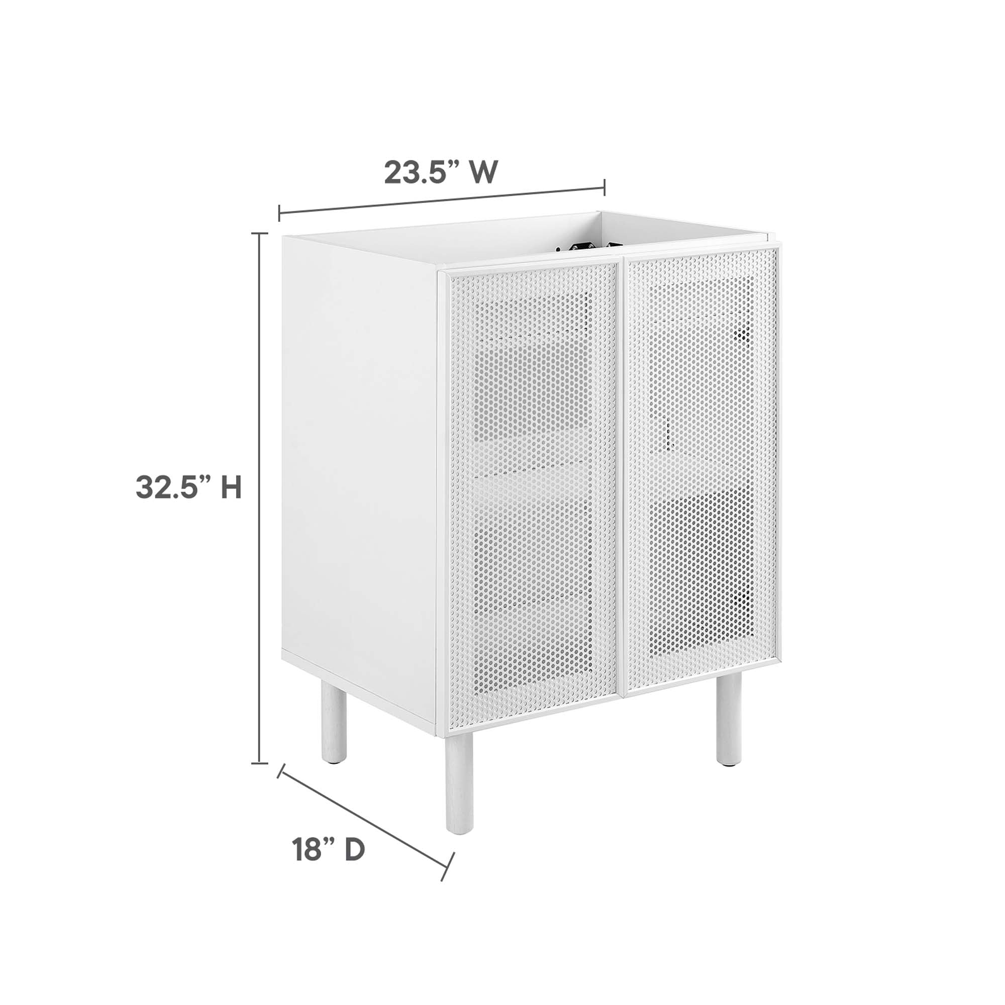 Calla 24" Perforated Metal Bathroom Vanity Cabinet - Image 2
