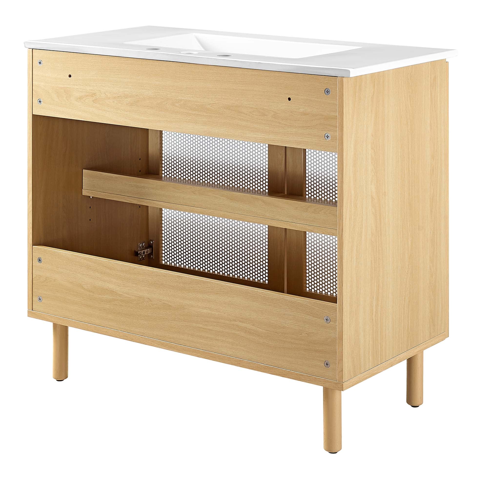 Calla 36" Perforated Metal Bathroom Vanity by Modway - Image 10