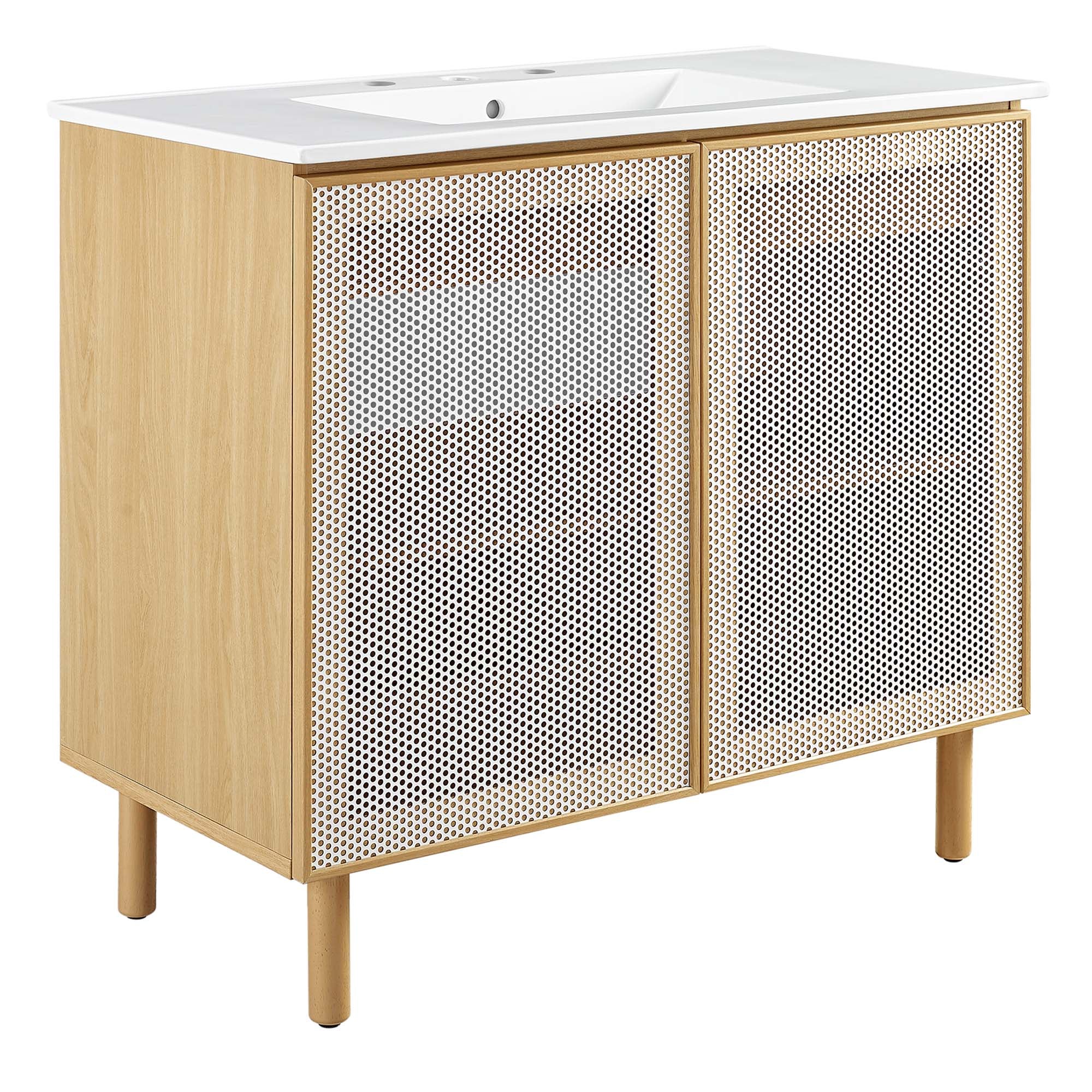 Calla 36" Perforated Metal Bathroom Vanity by Modway - Image 14