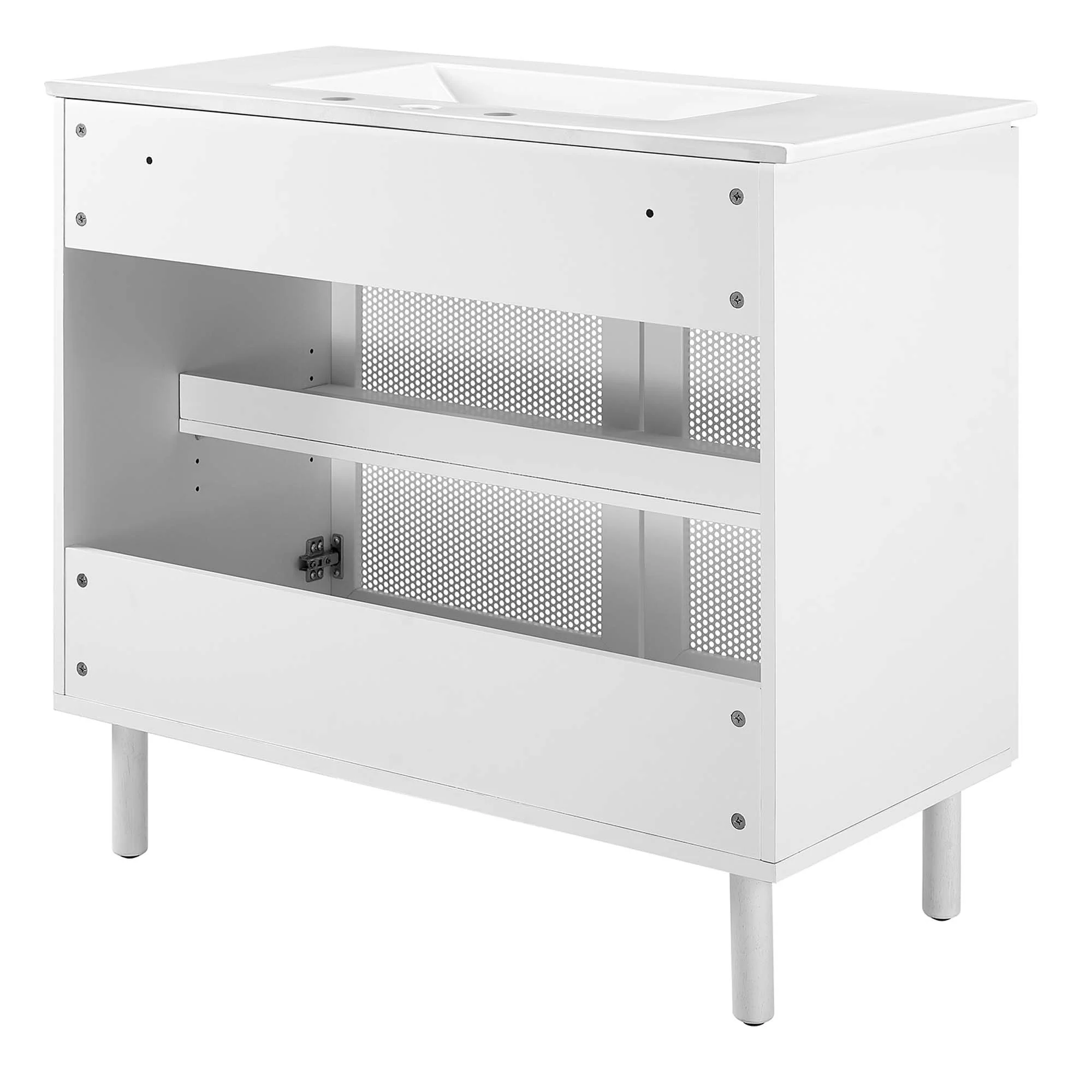 Calla 36" Perforated Metal Bathroom Vanity by Modway - Image 5