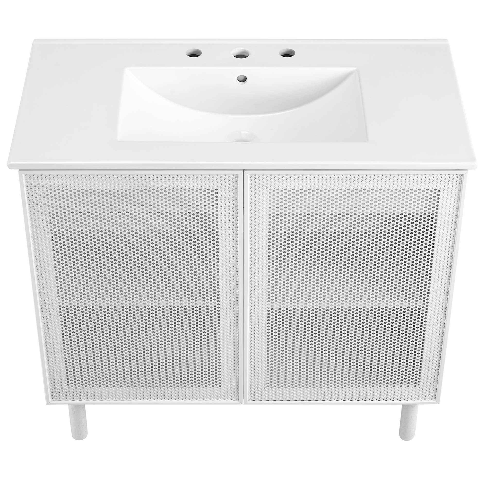 Calla 36" Perforated Metal Bathroom Vanity by Modway - Image 6