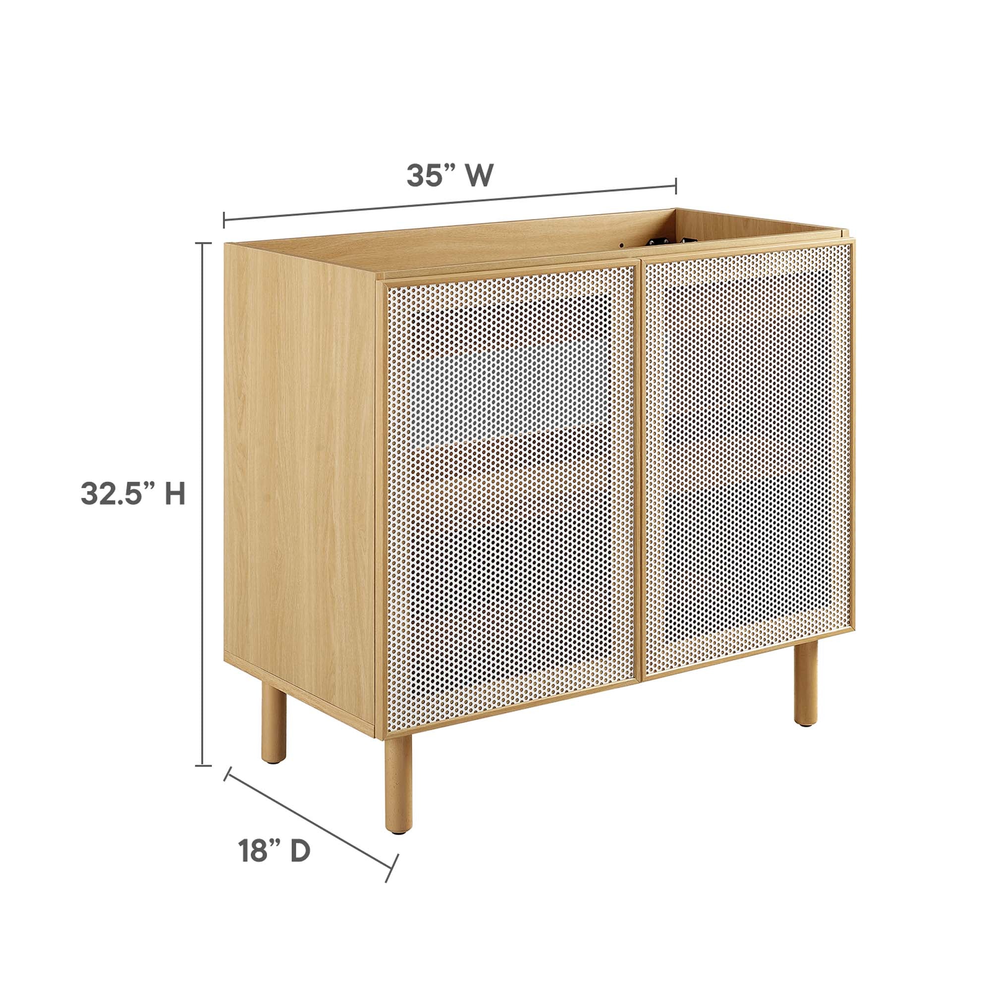 Calla 36" Perforated Metal Bathroom Vanity Cabinet by Modway - Image 13