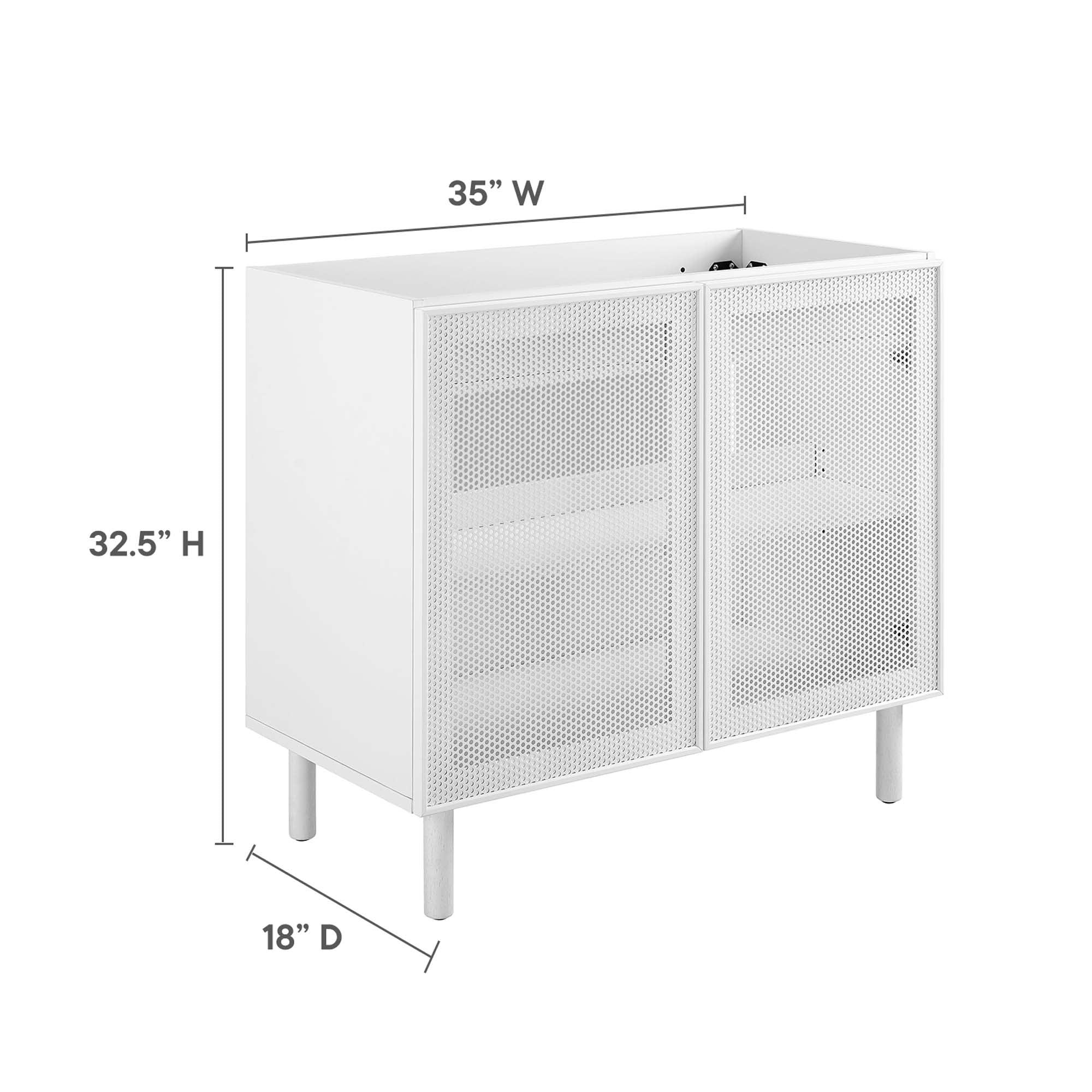 Calla 36" Perforated Metal Bathroom Vanity Cabinet by Modway - Image 2