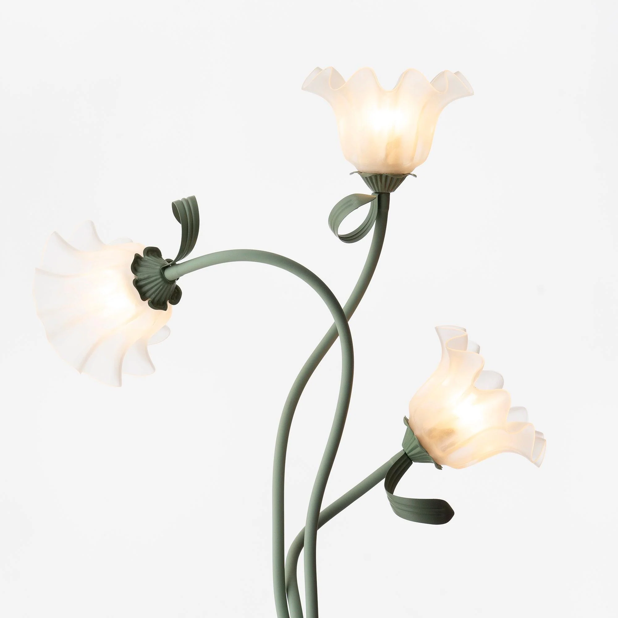 Calla Flower Floor Lamp Matte Green Floral Standing Light - Image 11