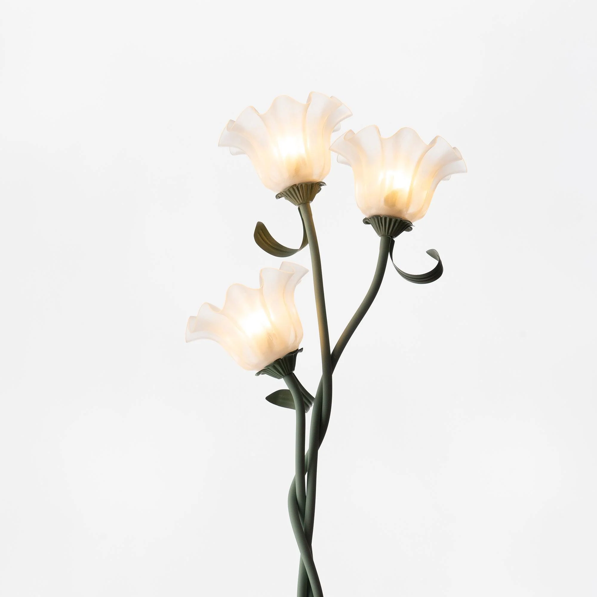 Calla Flower Floor Lamp Matte Green Floral Standing Light - Image 19