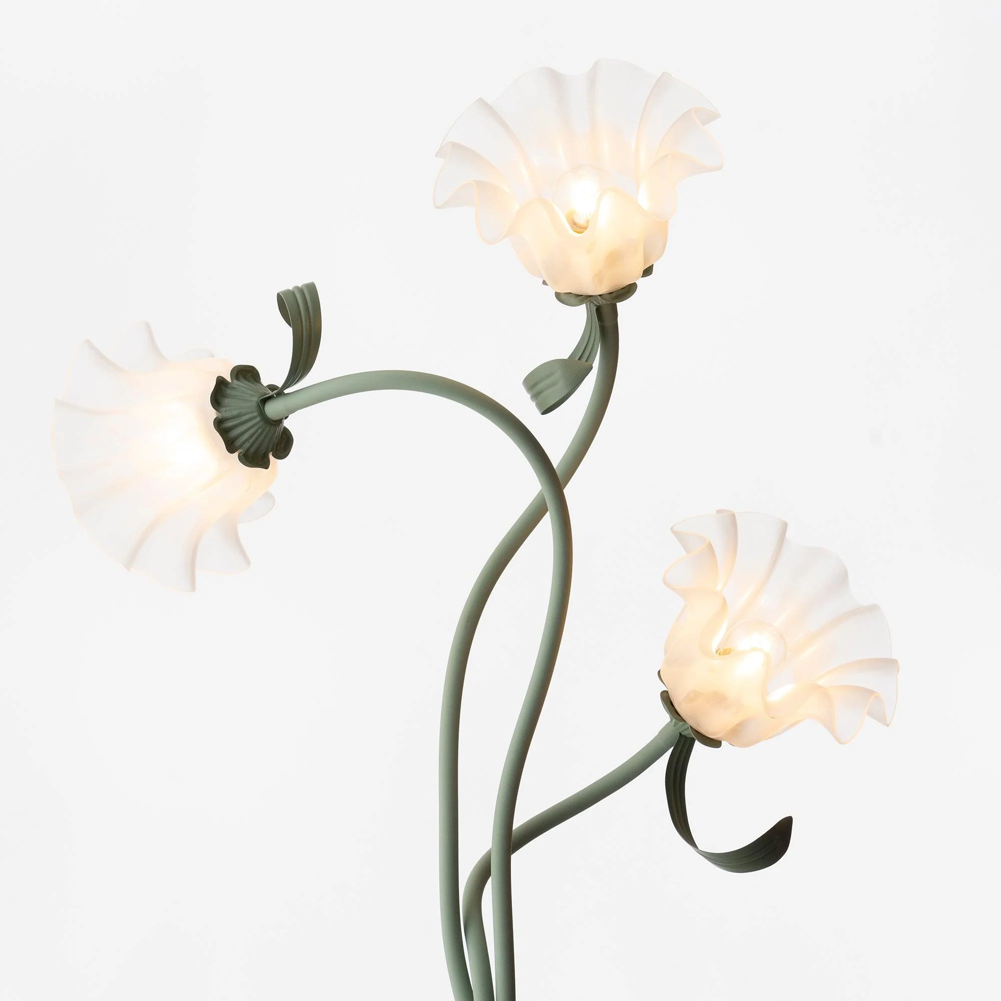 Calla Flower Floor Lamp Matte Green Floral Standing Light - Image 20
