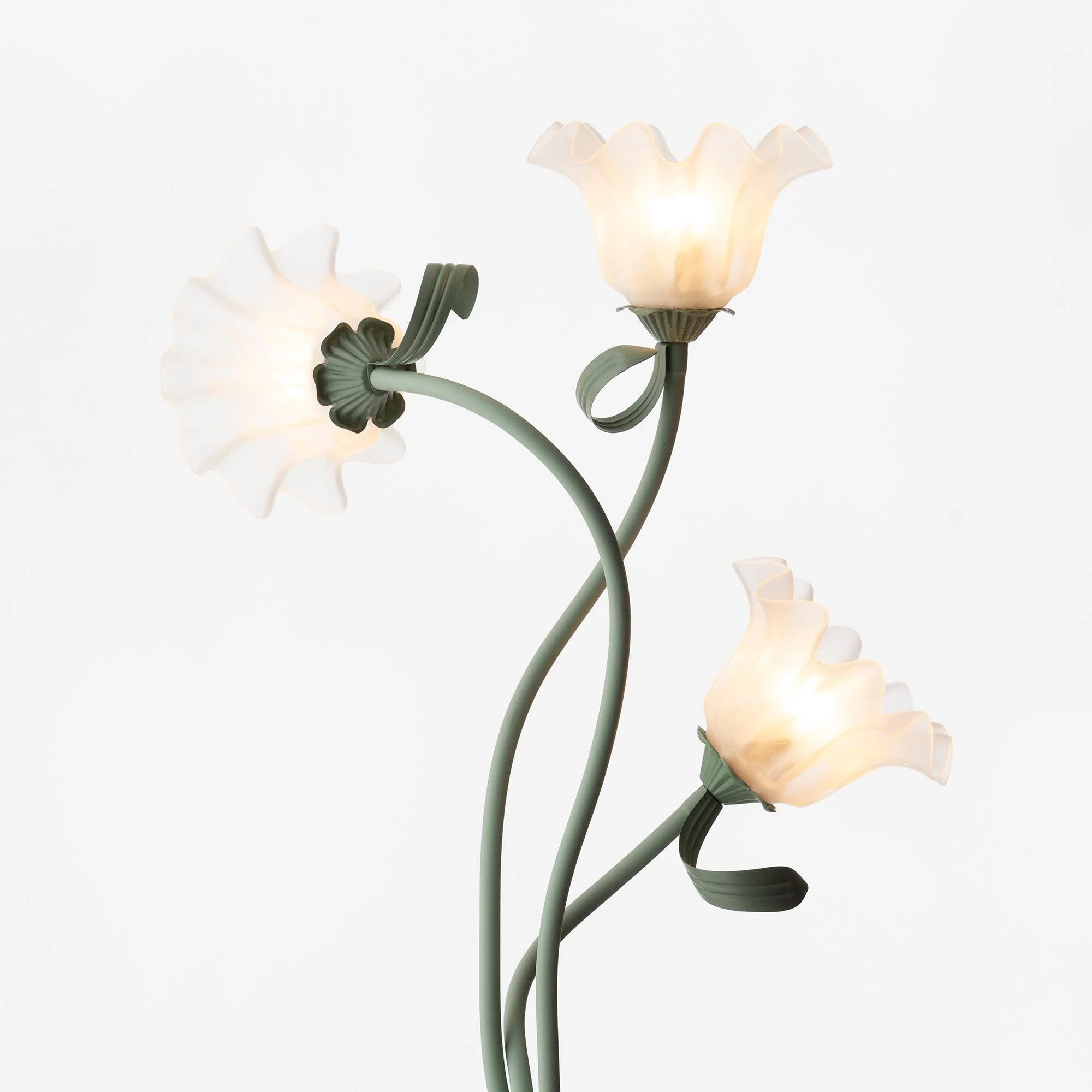 Calla Flower Floor Lamp Matte Green Floral Standing Light - Image 21