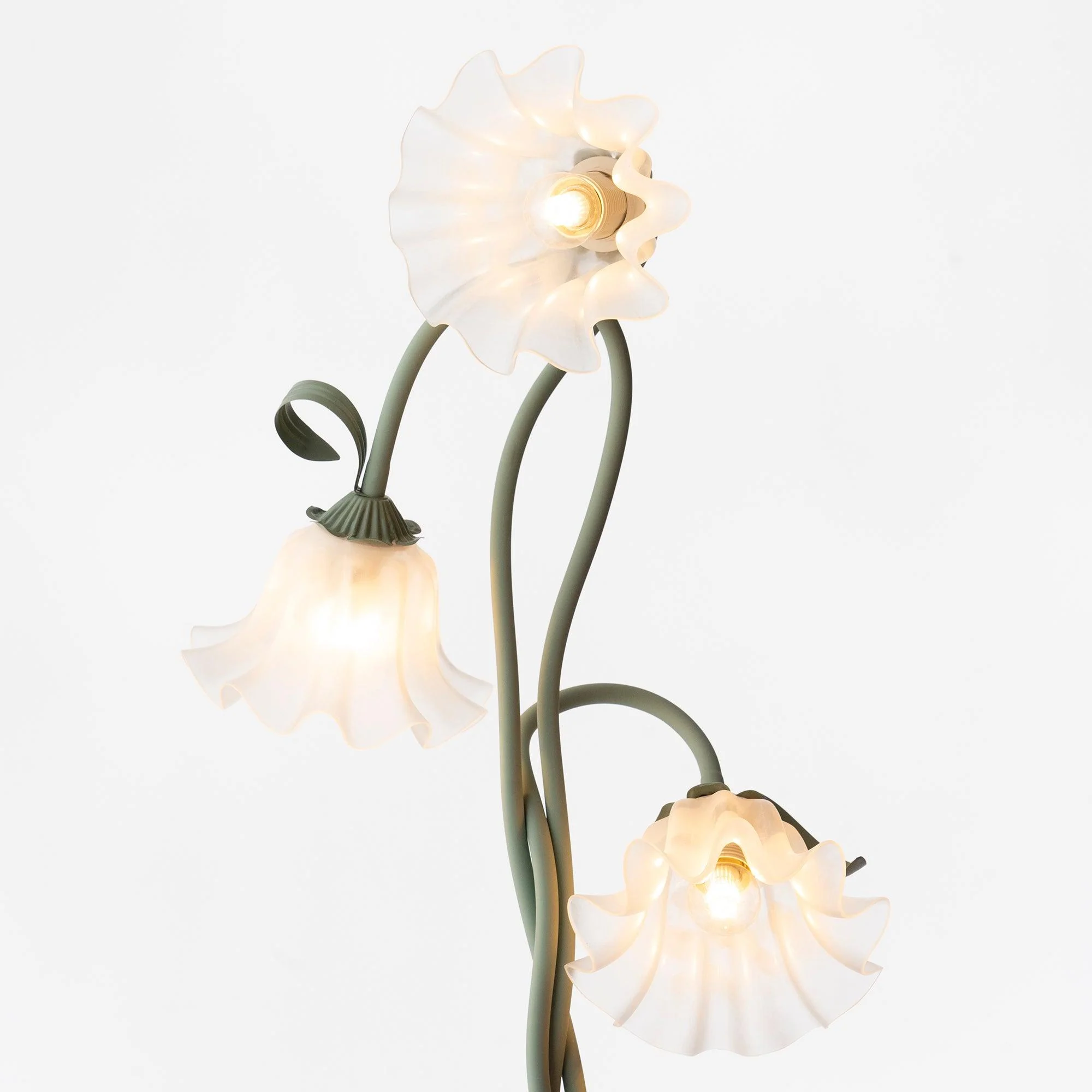 Calla Flower Floor Lamp Matte Green Floral Standing Light - Image 22