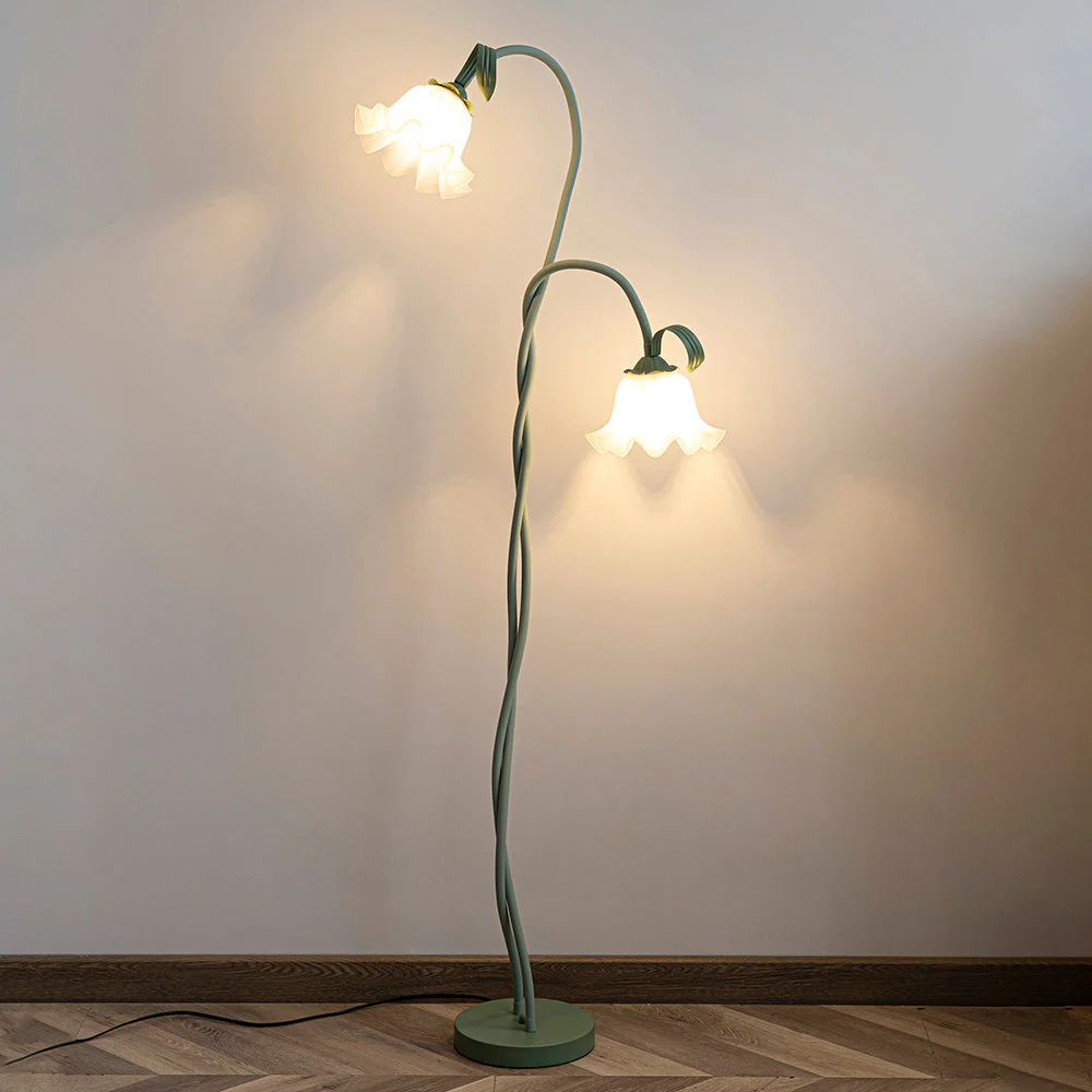 Calla Flower Floor Lamp Matte Green Floral Standing Light - Image 24