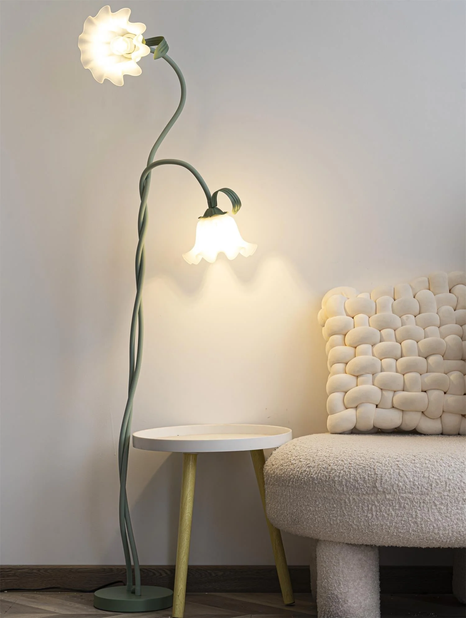 Calla Flower Floor Lamp Matte Green Floral Standing Light - Image 28