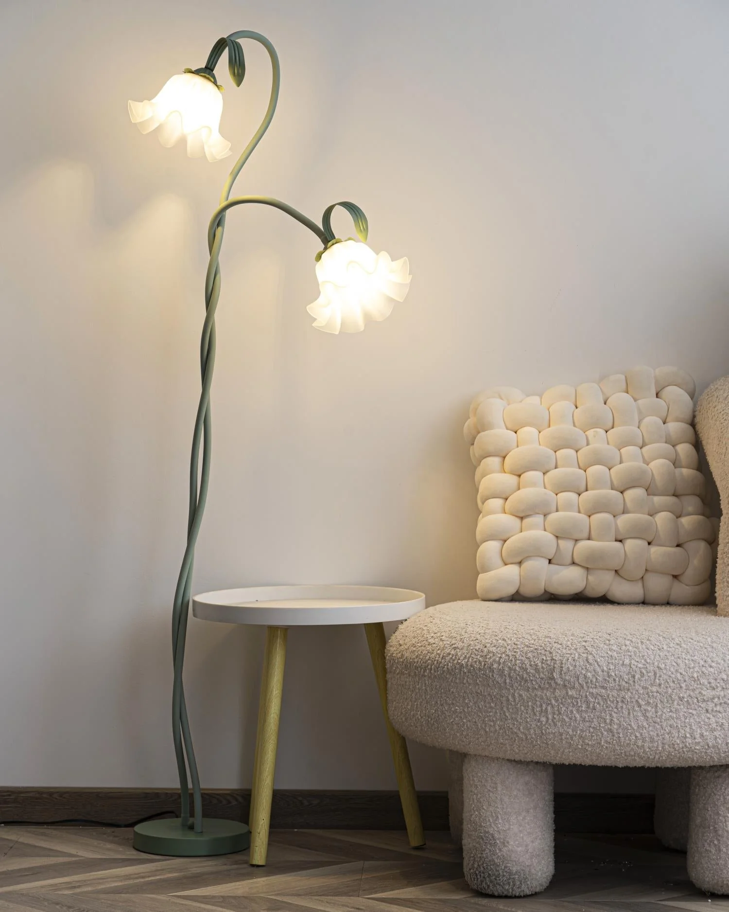 Calla Flower Floor Lamp Matte Green Floral Standing Light - Image 29