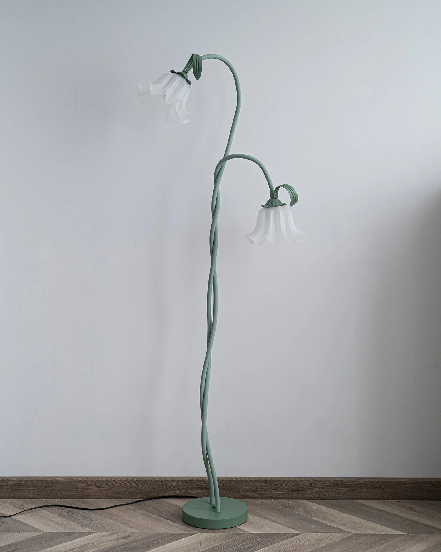 Calla Flower Floor Lamp Matte Green Floral Standing Light - Image 36