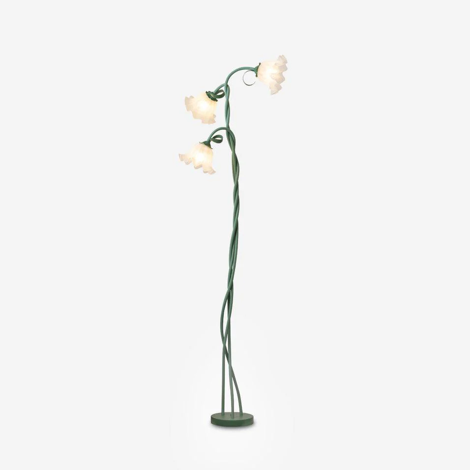 Calla Flower Floor Lamp Matte Green Floral Standing Light - Image 37