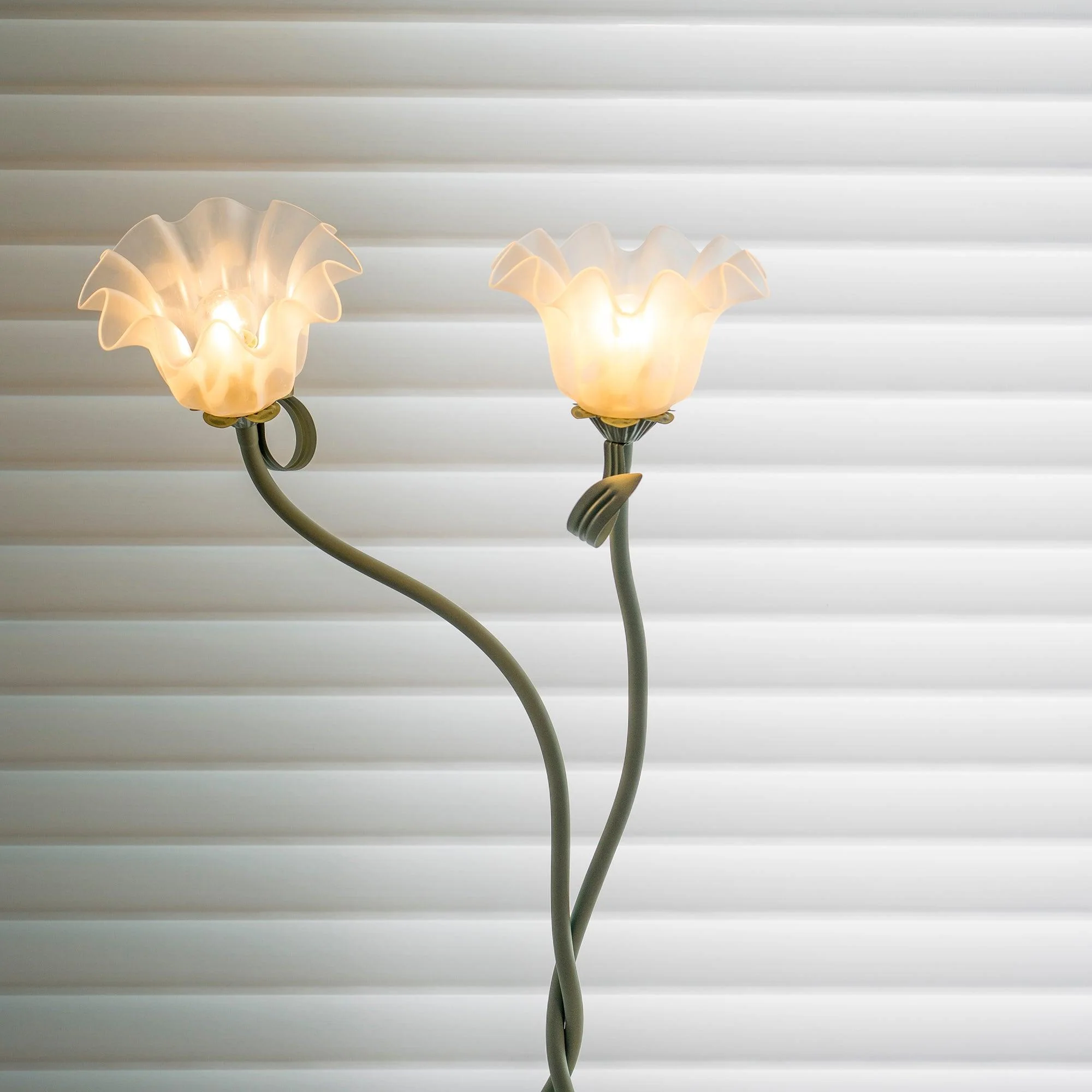 Calla Flower Floor Lamp Matte Green Floral Standing Light - Image 5