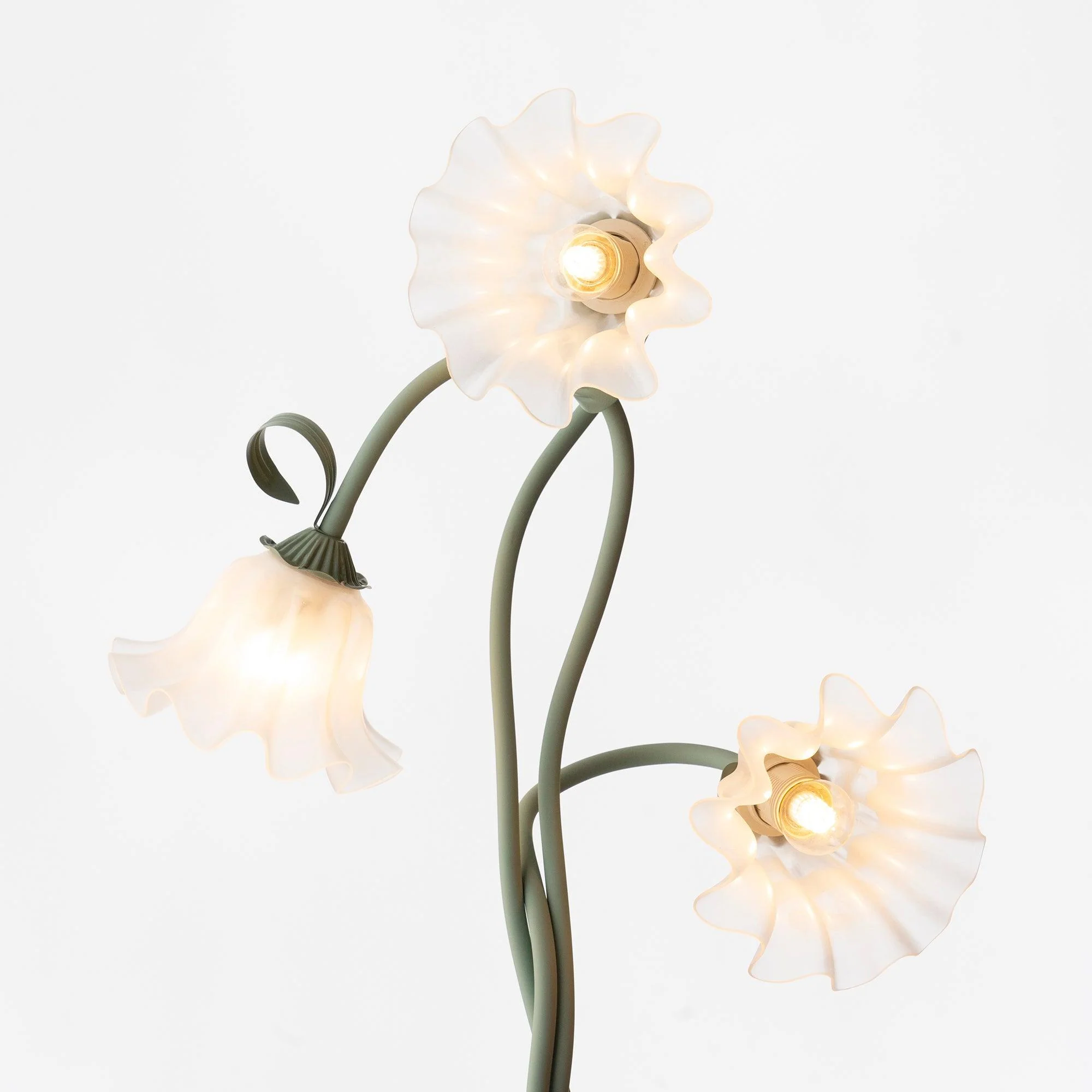 Calla Flower Floor Lamp Matte Green Floral Standing Light - Image 6