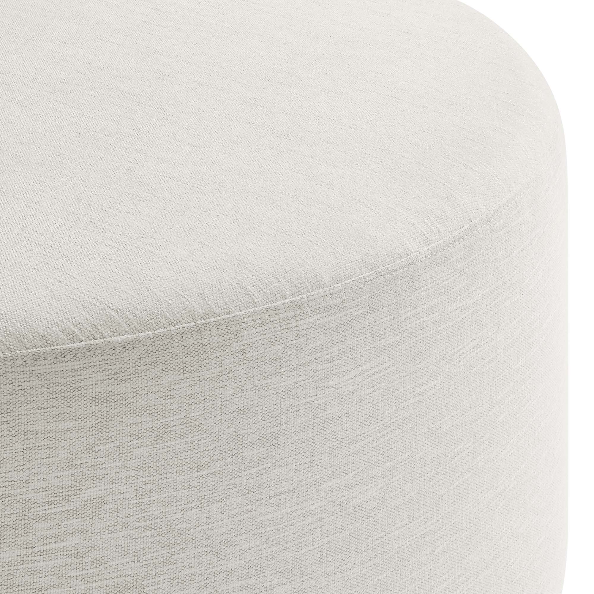 Callum Large 38" Round Woven Heathered Fabric Upholstered Ottoman - Image 12