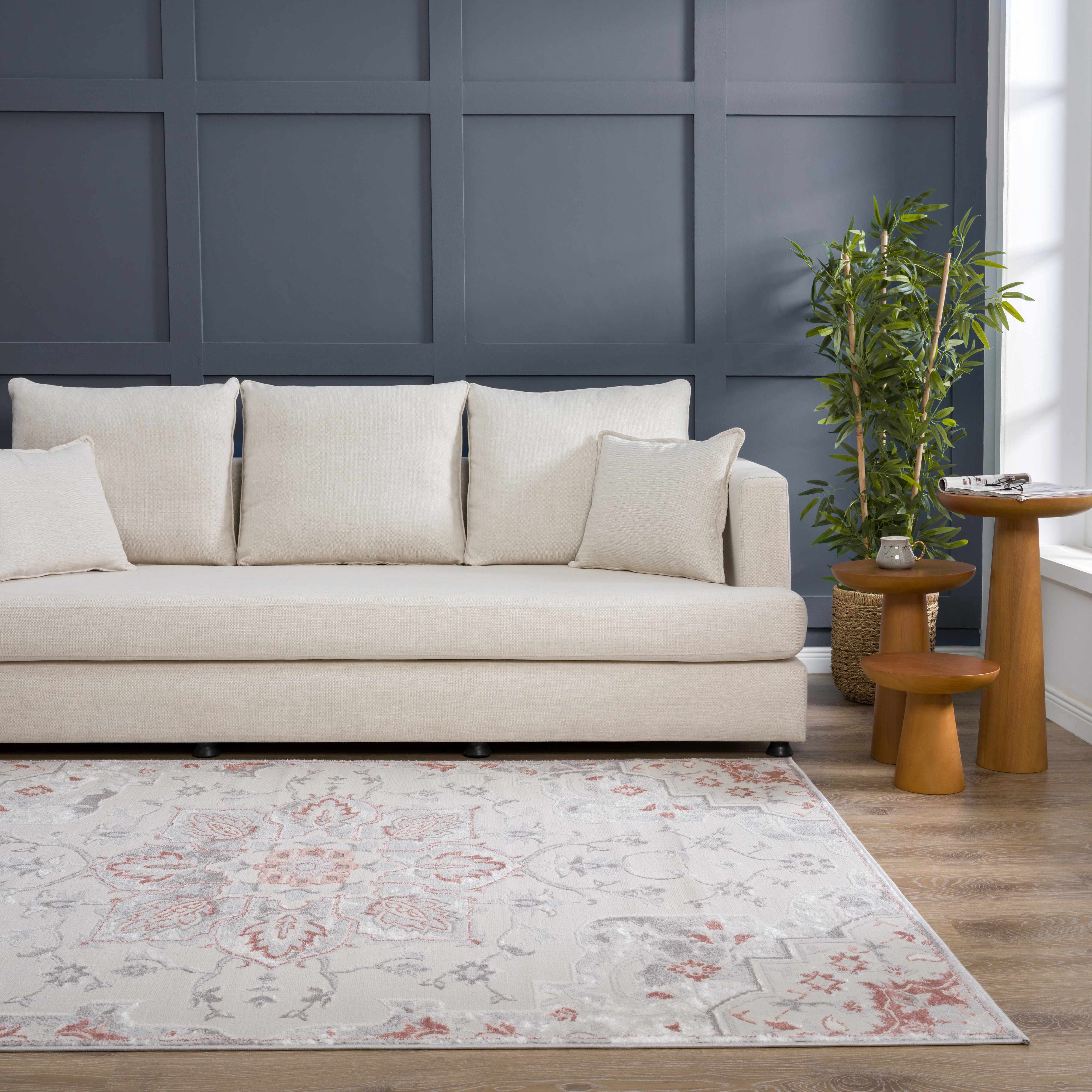 Calum Pink Floral Thick Area Rug - Clearance - Image 3