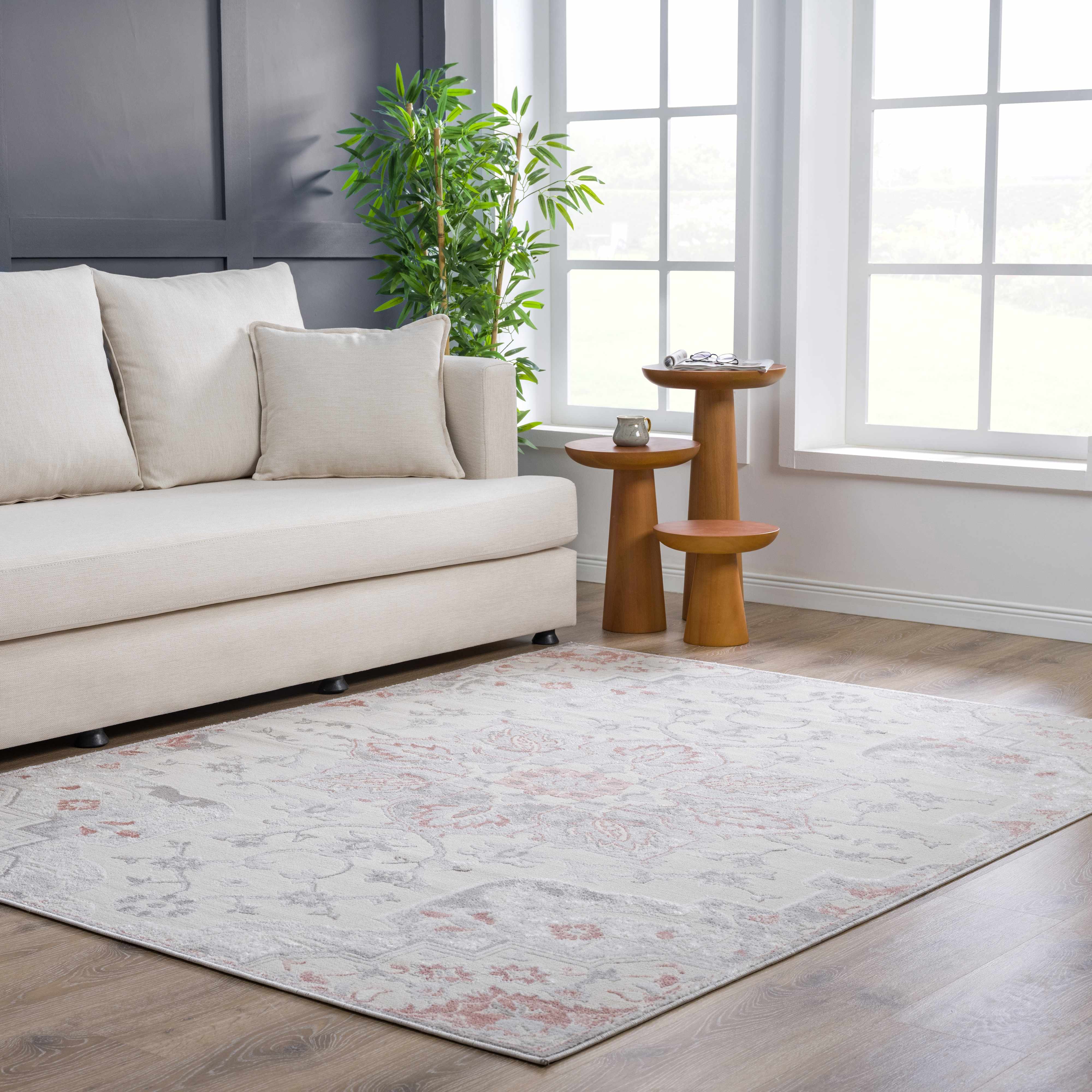 Calum Pink Floral Thick Area Rug - Clearance - Image 4