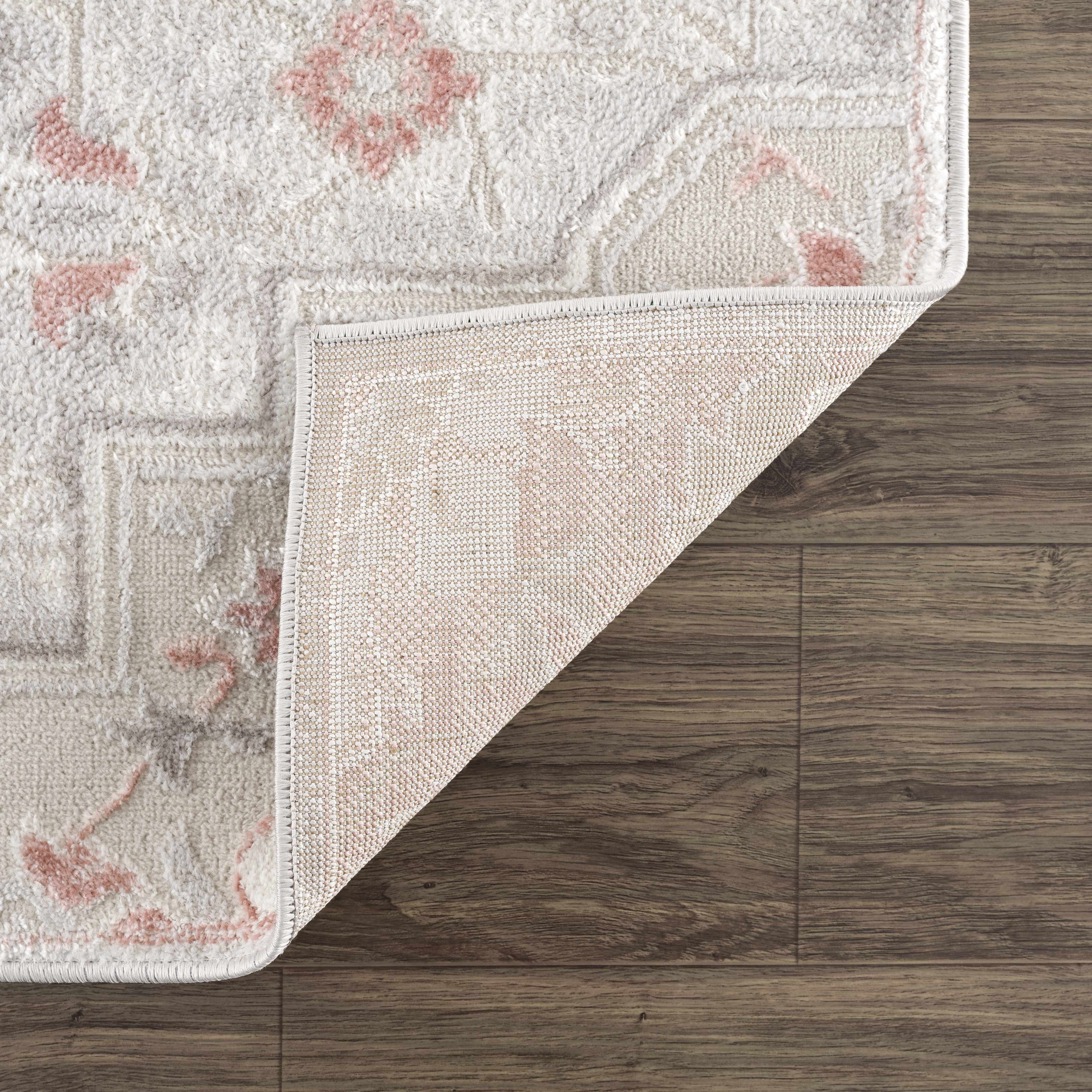 Calum Pink Floral Thick Area Rug - Clearance - Image 5