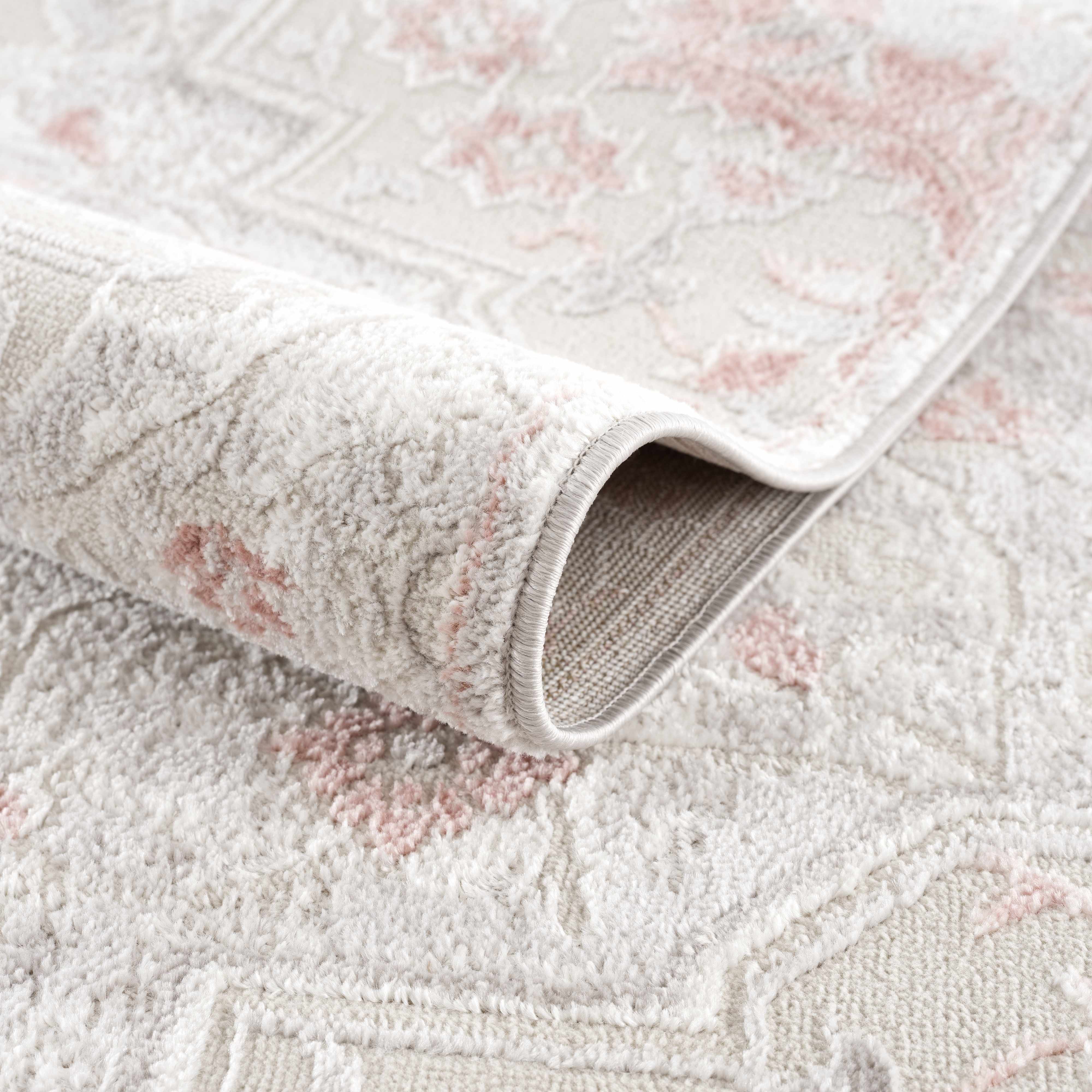 Calum Pink Floral Thick Area Rug - Clearance - Image 6