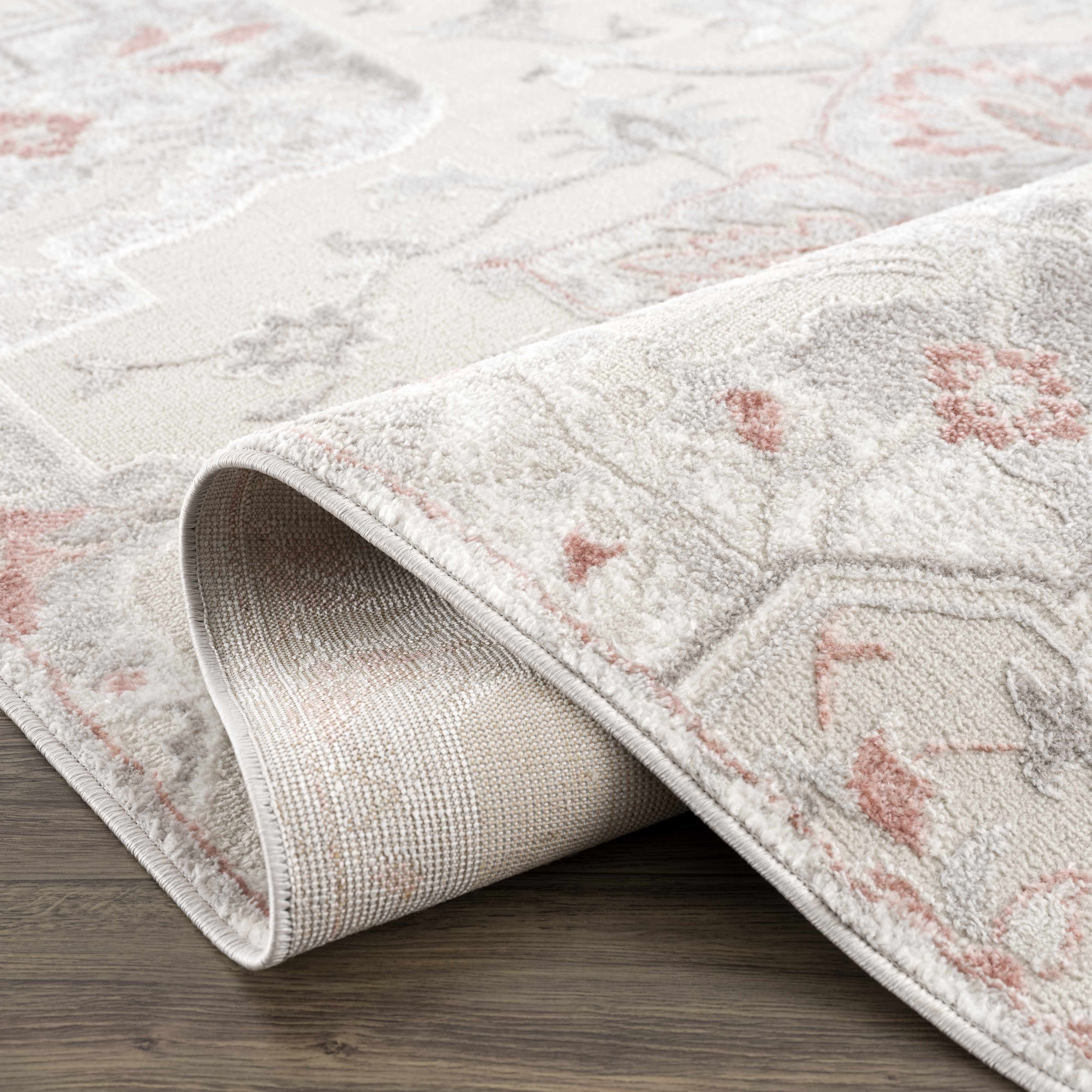 Calum Pink Floral Thick Area Rug - Clearance - Image 7