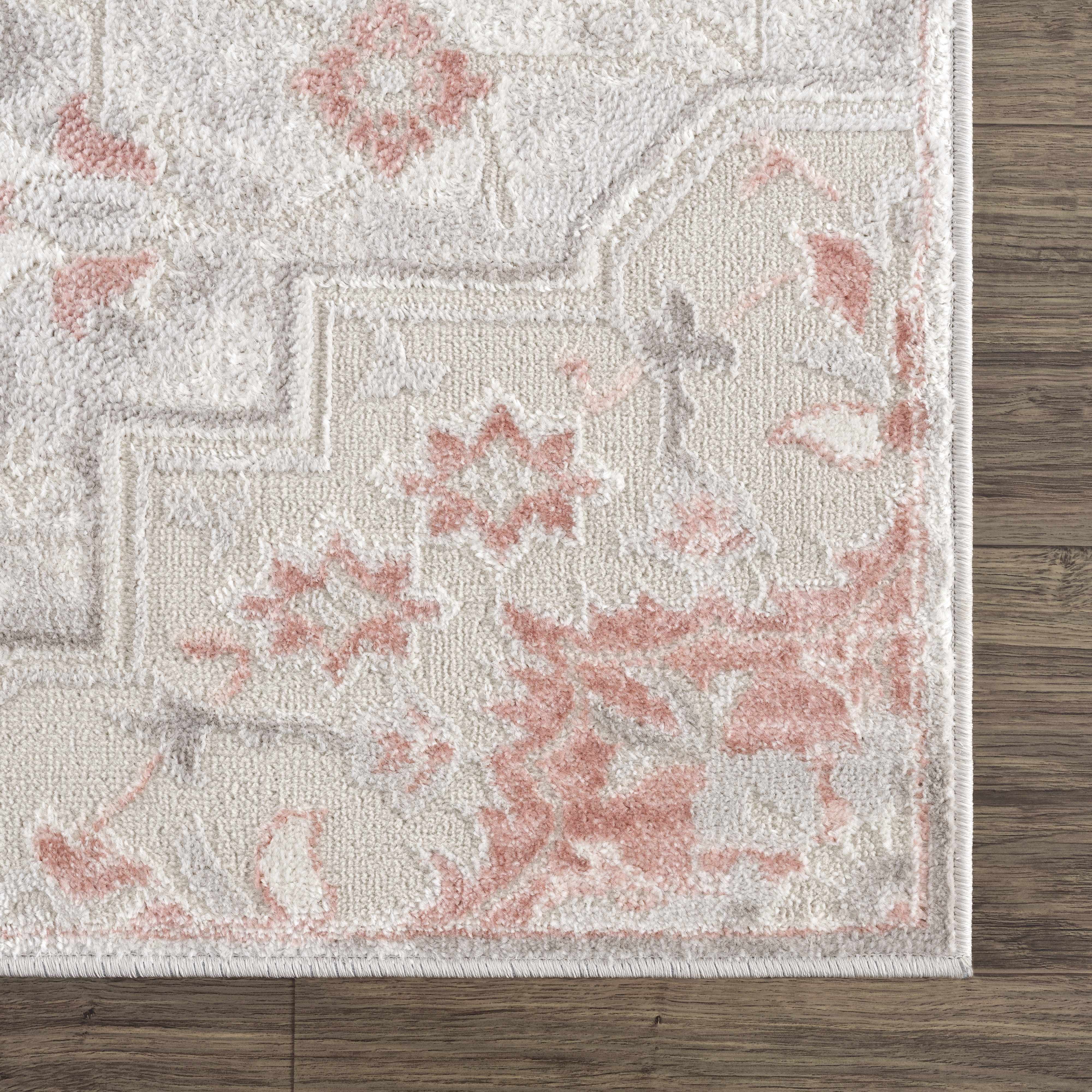 Calum Pink Floral Thick Area Rug - Clearance - Image 8