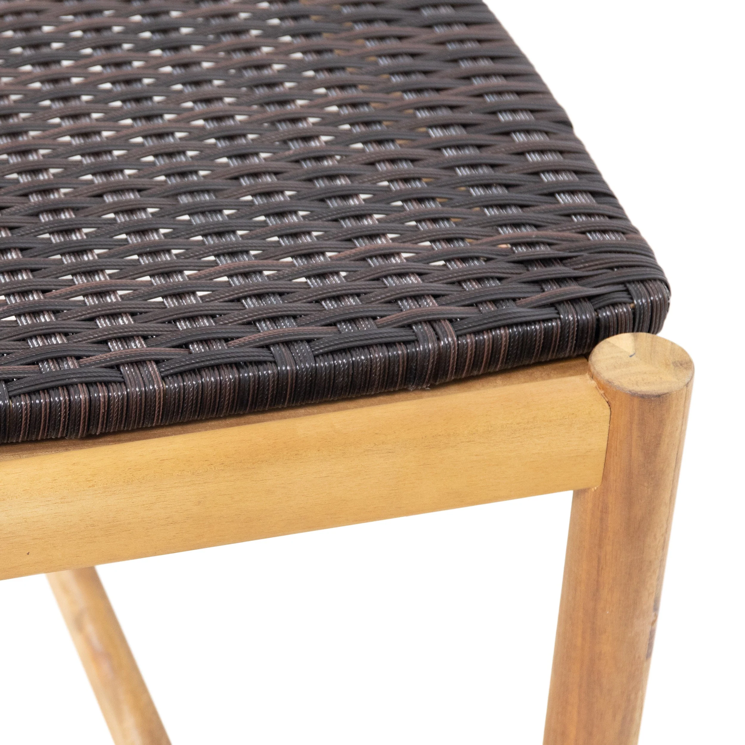 Cambria Rustic 3-Seater Bench with Teak Finish Acacia Wood - Image 10