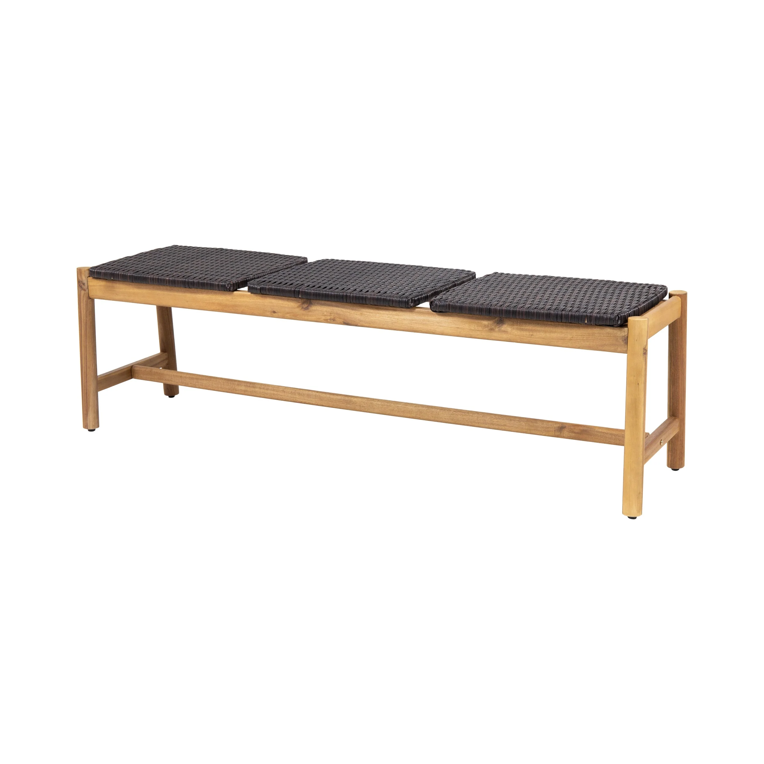 Cambria Rustic 3-Seater Bench with Teak Finish Acacia Wood - Image 5