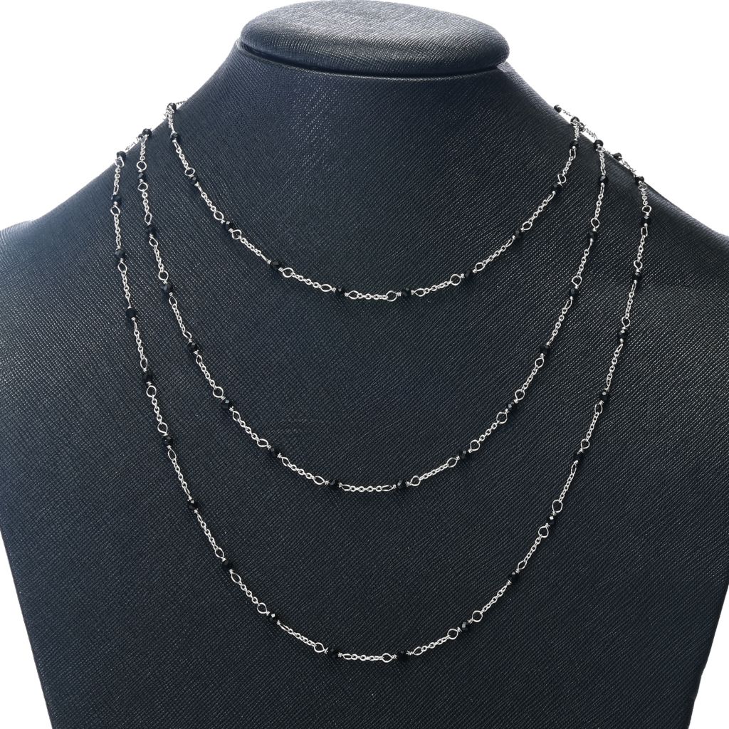 Cameo Italiano "Elements" Black Onyx Station Choice of Length Necklace - Image 2