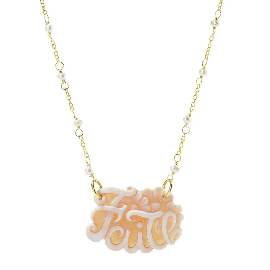 Cameo Italiano "Elysee" Cultured Pearl & Shell Cameo Choice of Word Necklace - Image 3