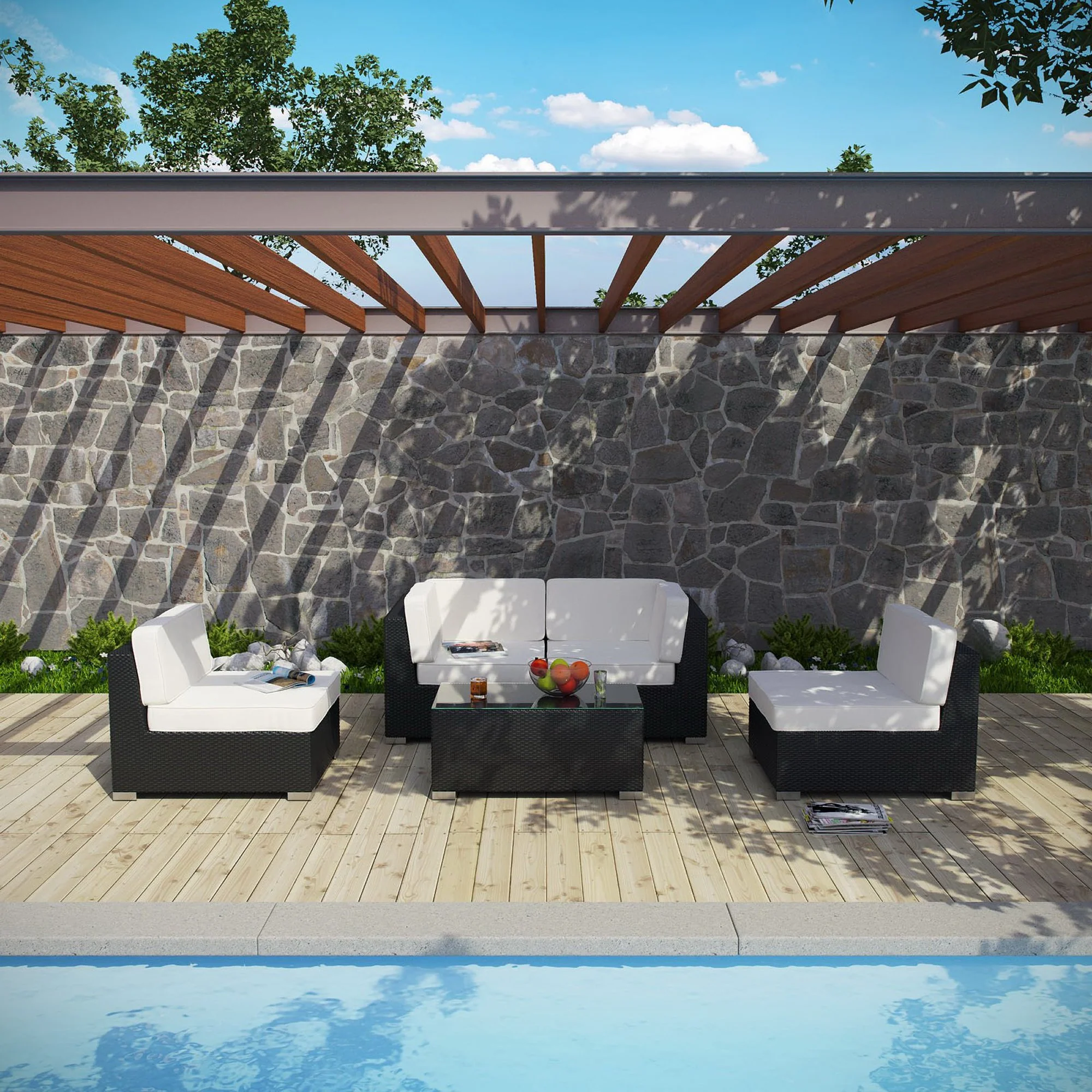 Camfora 5-Piece Outdoor Patio Sectional Set by Modway - Image 3