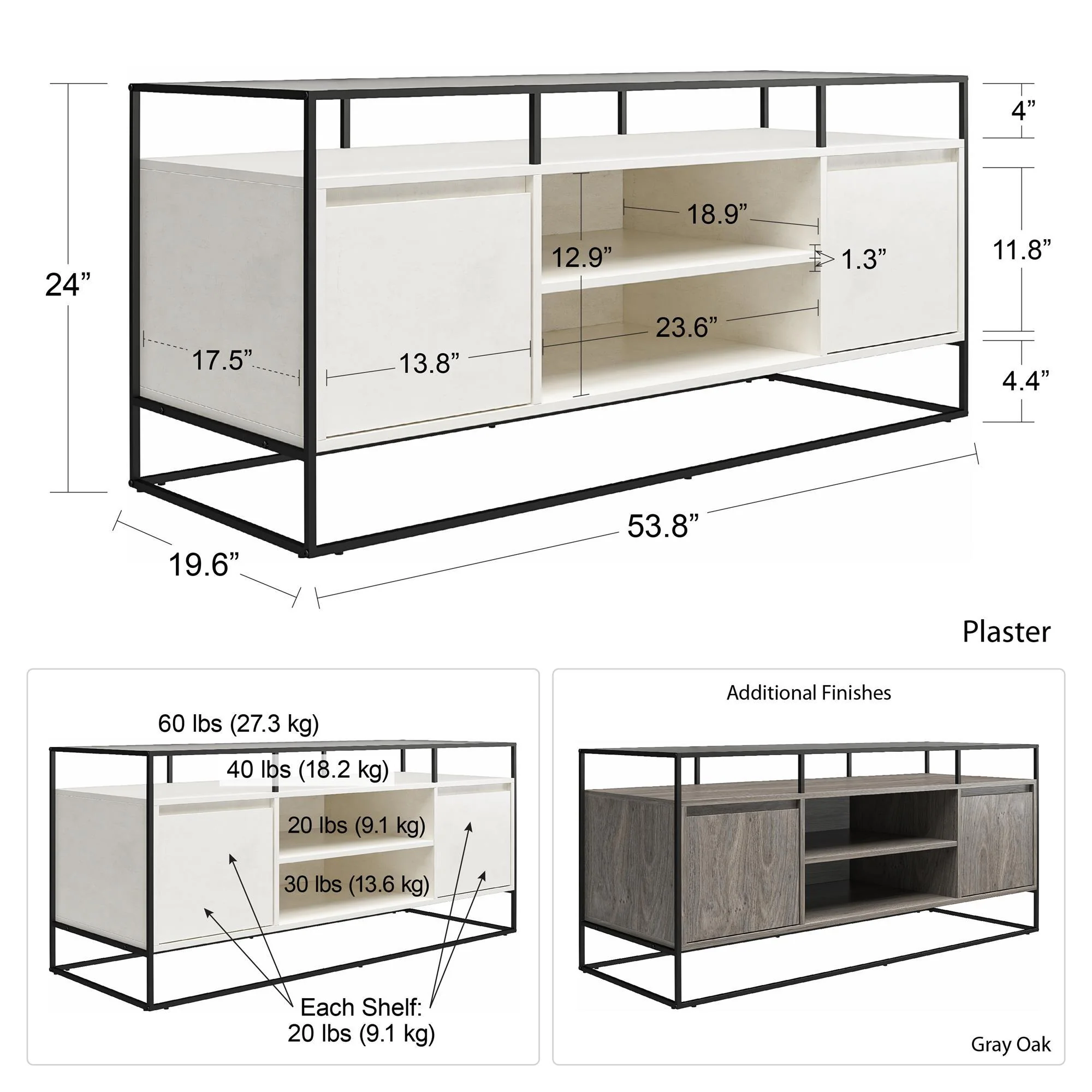 Camley - Media Console TV Stand - White - Image 2