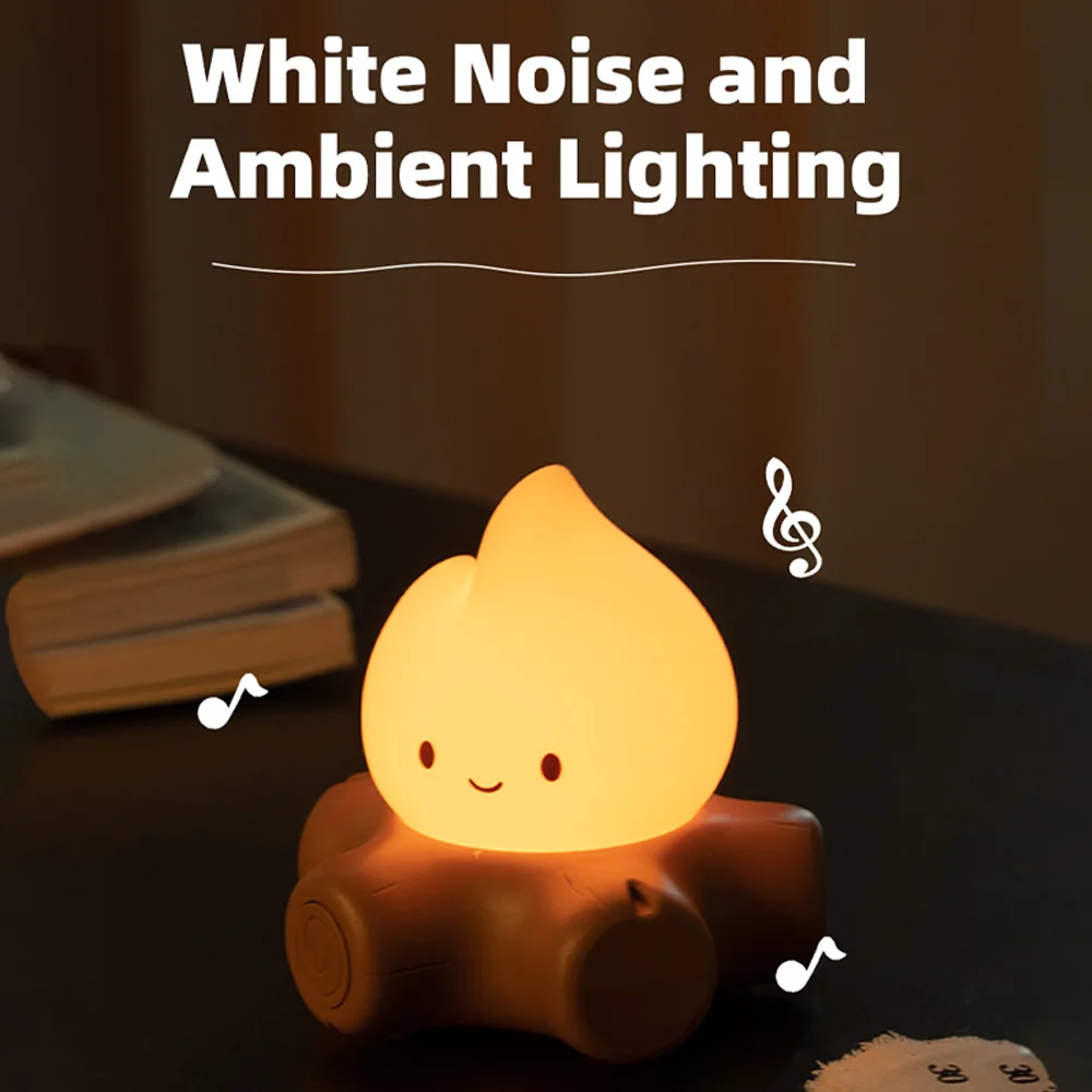 Campfire Night Light with White Noise LED Atmosphere Lamp for Kids Room Christmas - Image 5
