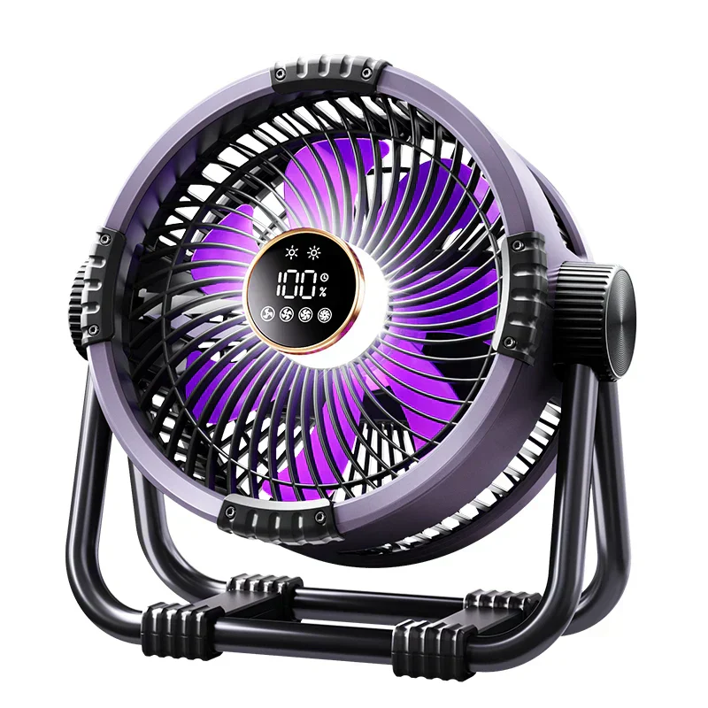 Camping Fan 20000mAh Rechargeable with LED Light Power Bank - Image 2